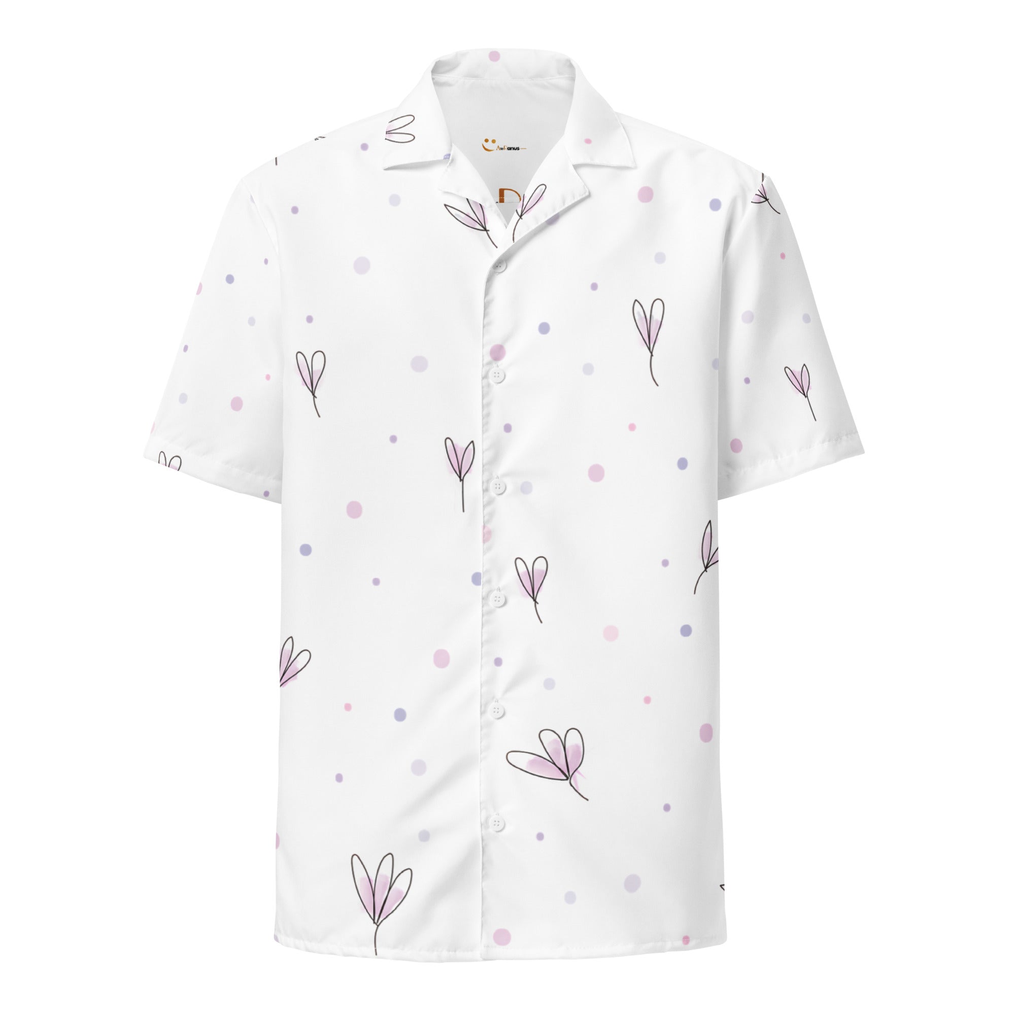 Unisex Button Shirt button shirt AwRans Clothing all-over-print-unisex-button-shirt-white-front-67c4f5cb4ce49