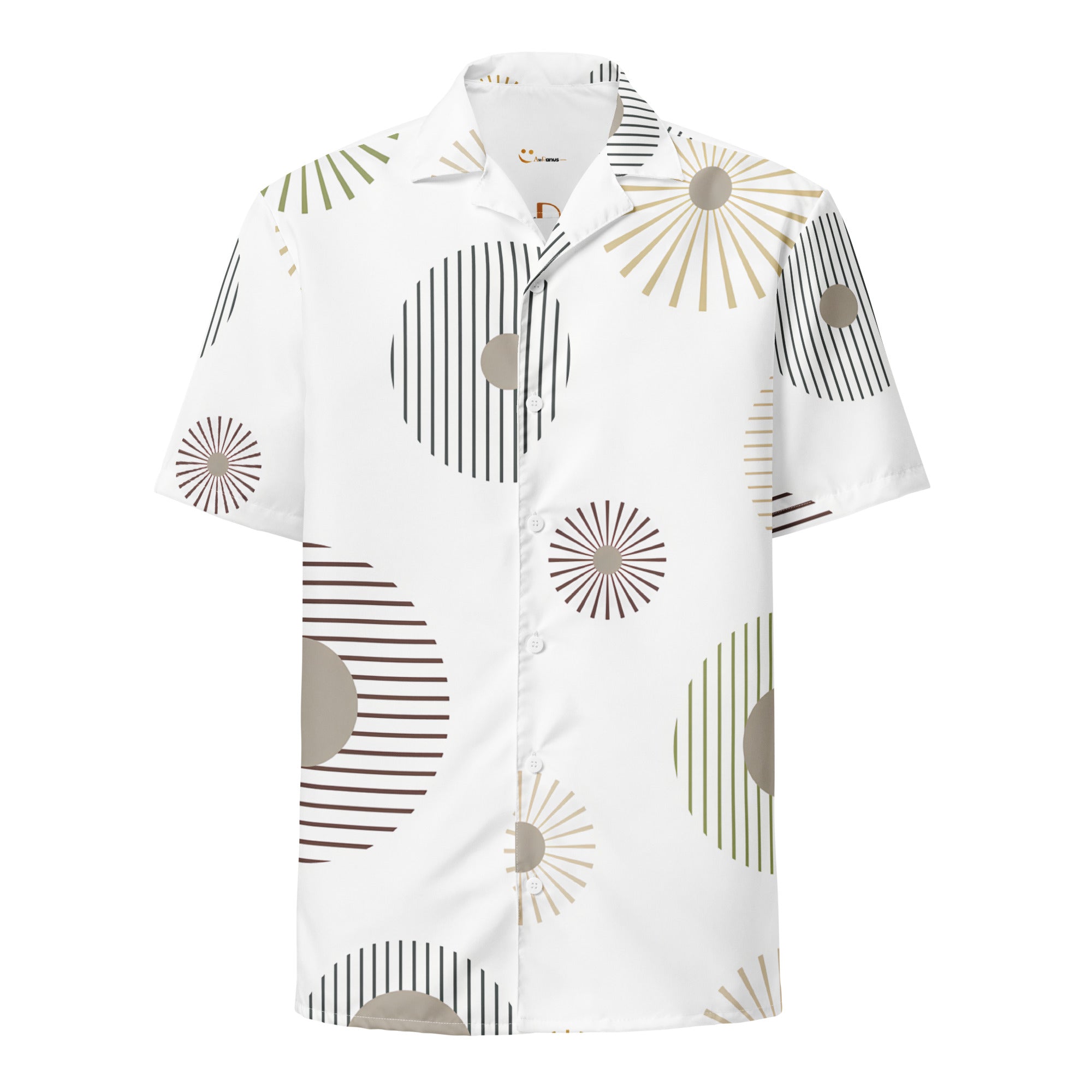 Unisex Button Shirt button shirt AwRans Clothing all-over-print-unisex-button-shirt-white-front-67c4f61dc97d0