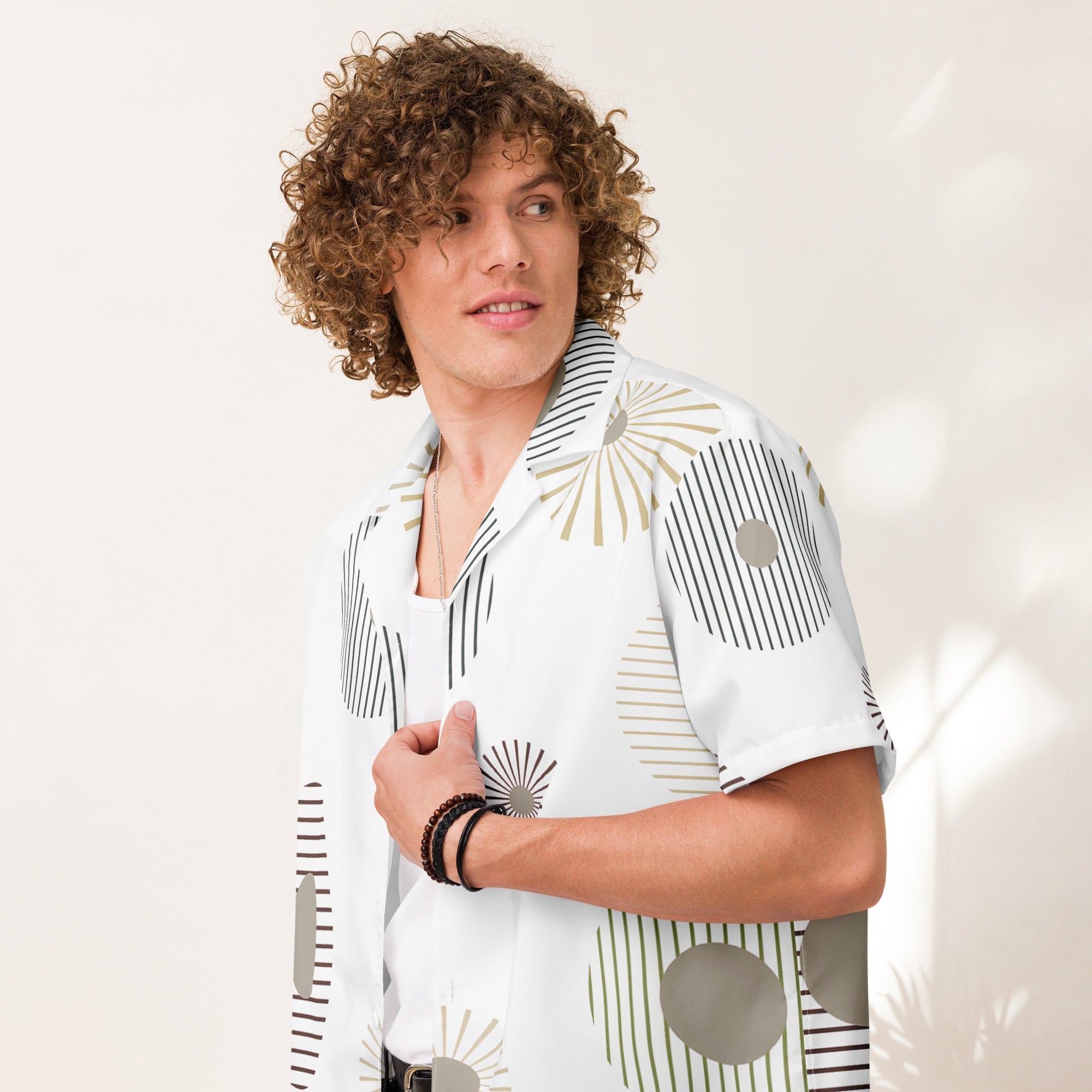 Unisex Button Shirt button shirt AwRans Clothing all-over-print-unisex-button-shirt-white-front-67c4f61dc9a95