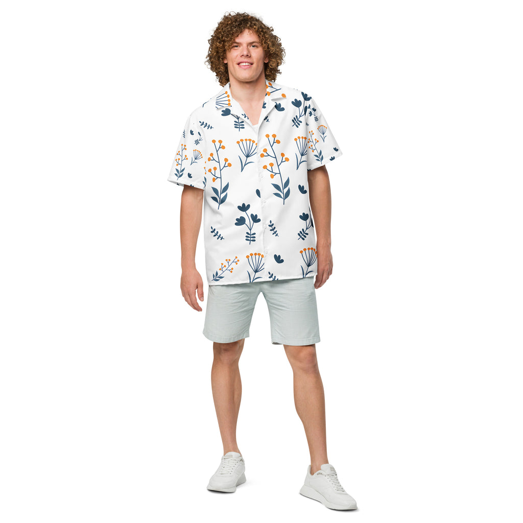 Unisex Button Shirt button shirt AwRans Clothing all-over-print-unisex-button-shirt-white-front-67c4f6570103f