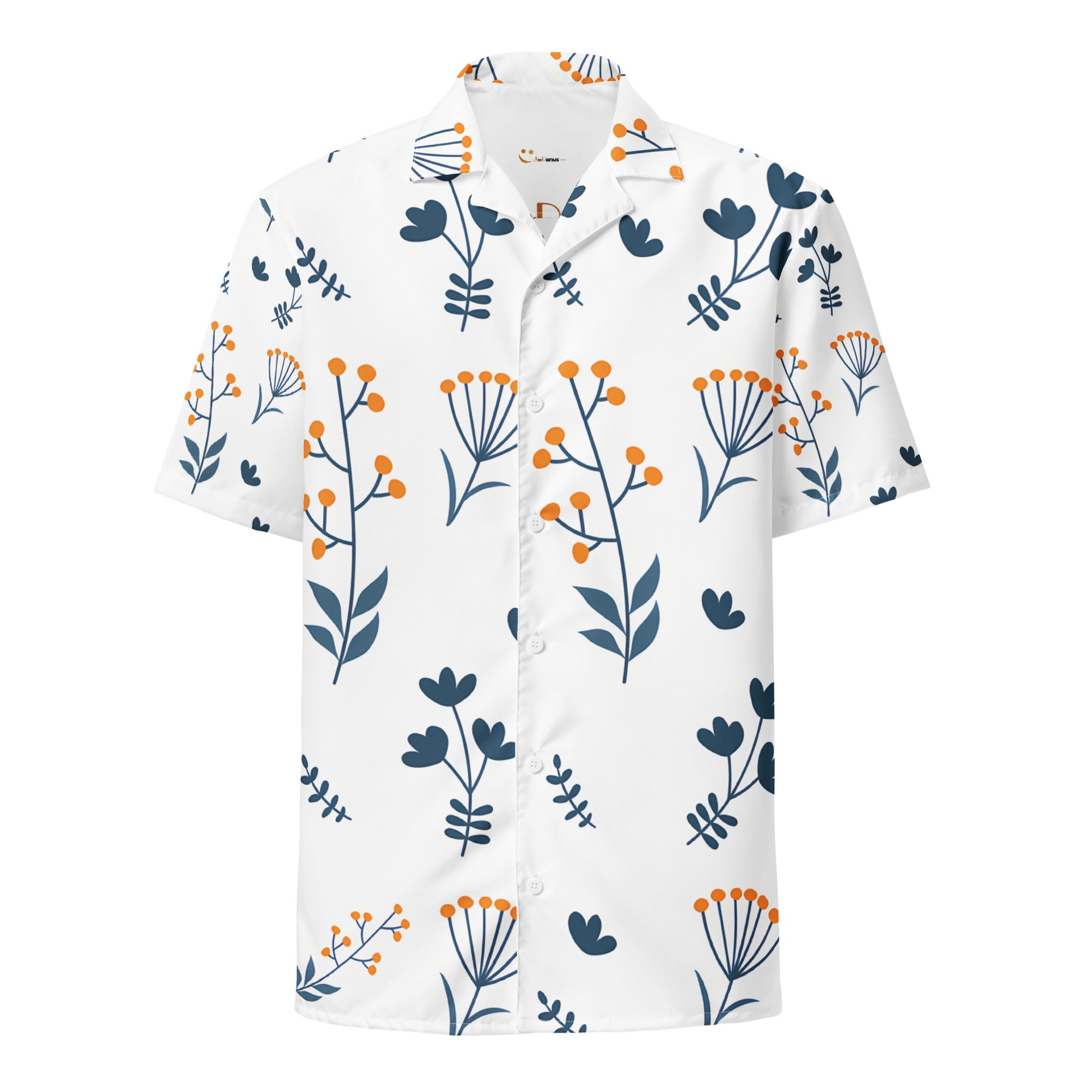 Unisex Button Shirt button shirt AwRans Clothing all-over-print-unisex-button-shirt-white-front-67c4f65701123