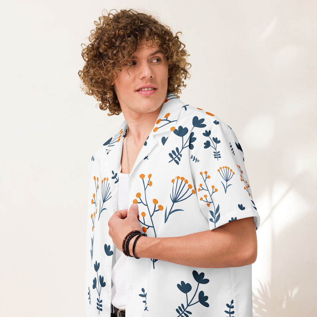 Unisex Button Shirt button shirt AwRans Clothing all-over-print-unisex-button-shirt-white-front-67c4f657011f6