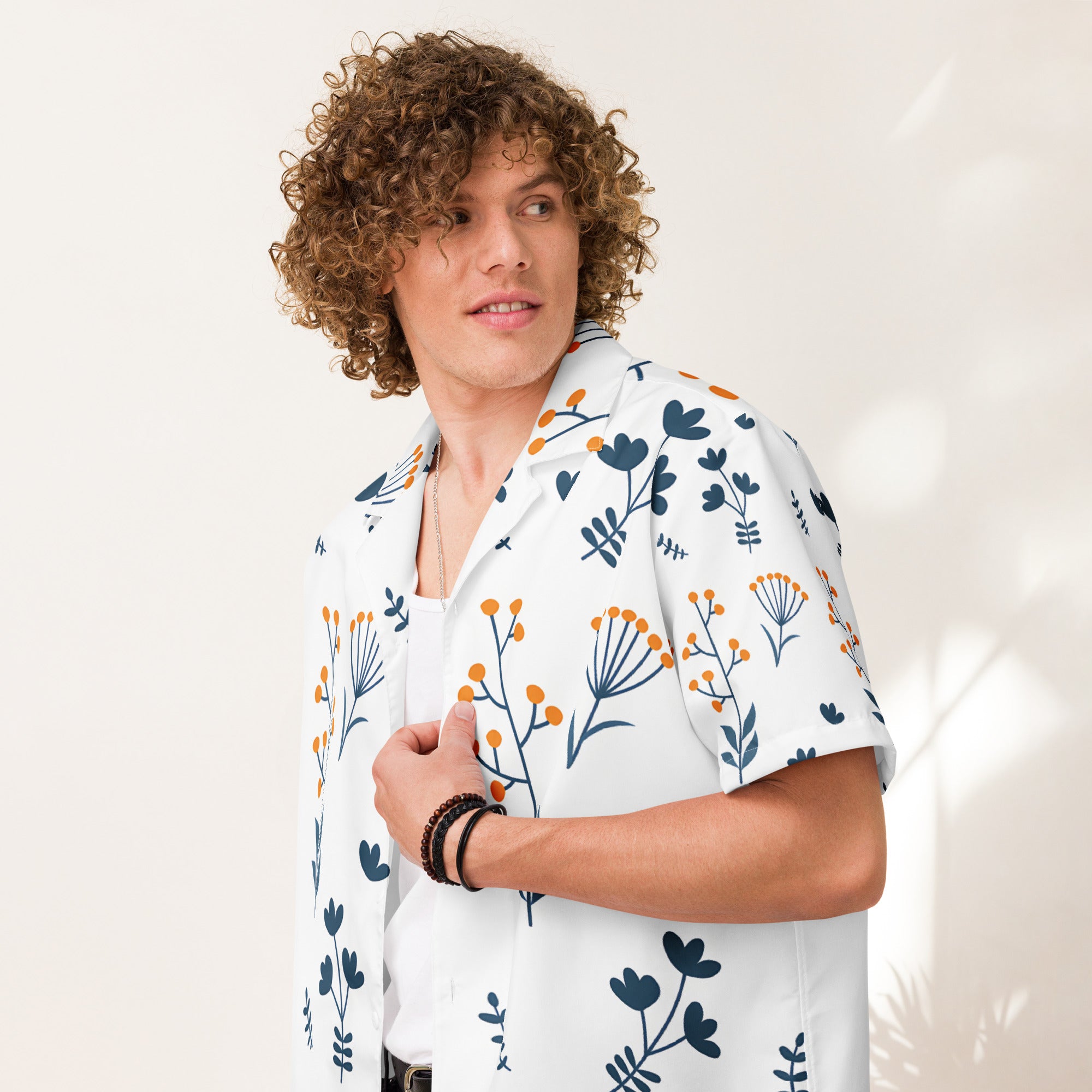 Unisex Button Shirt button shirt AwRans Clothing all-over-print-unisex-button-shirt-white-front-67c4f657011f6