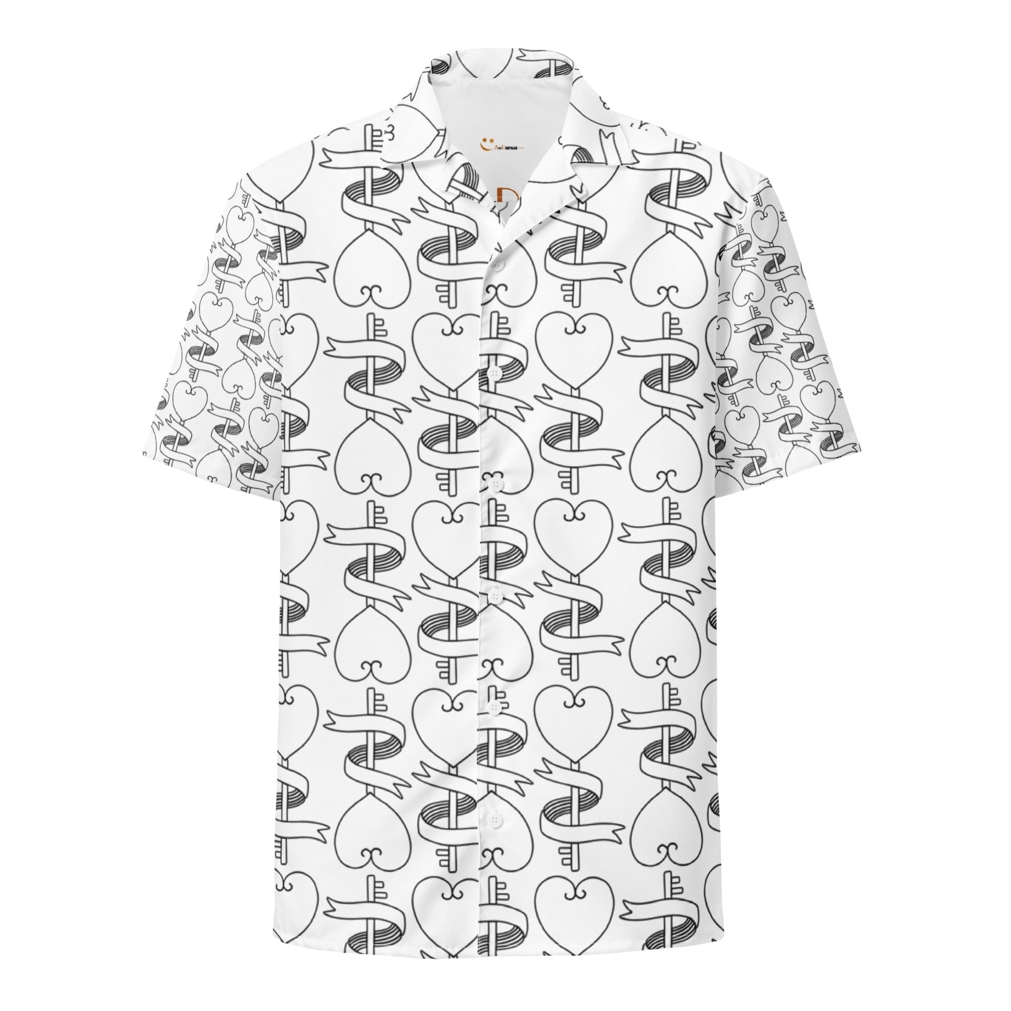 Unisex Button Shirt button shirt AwRans Clothing all-over-print-unisex-button-shirt-white-front-67c4f68ce8c7f