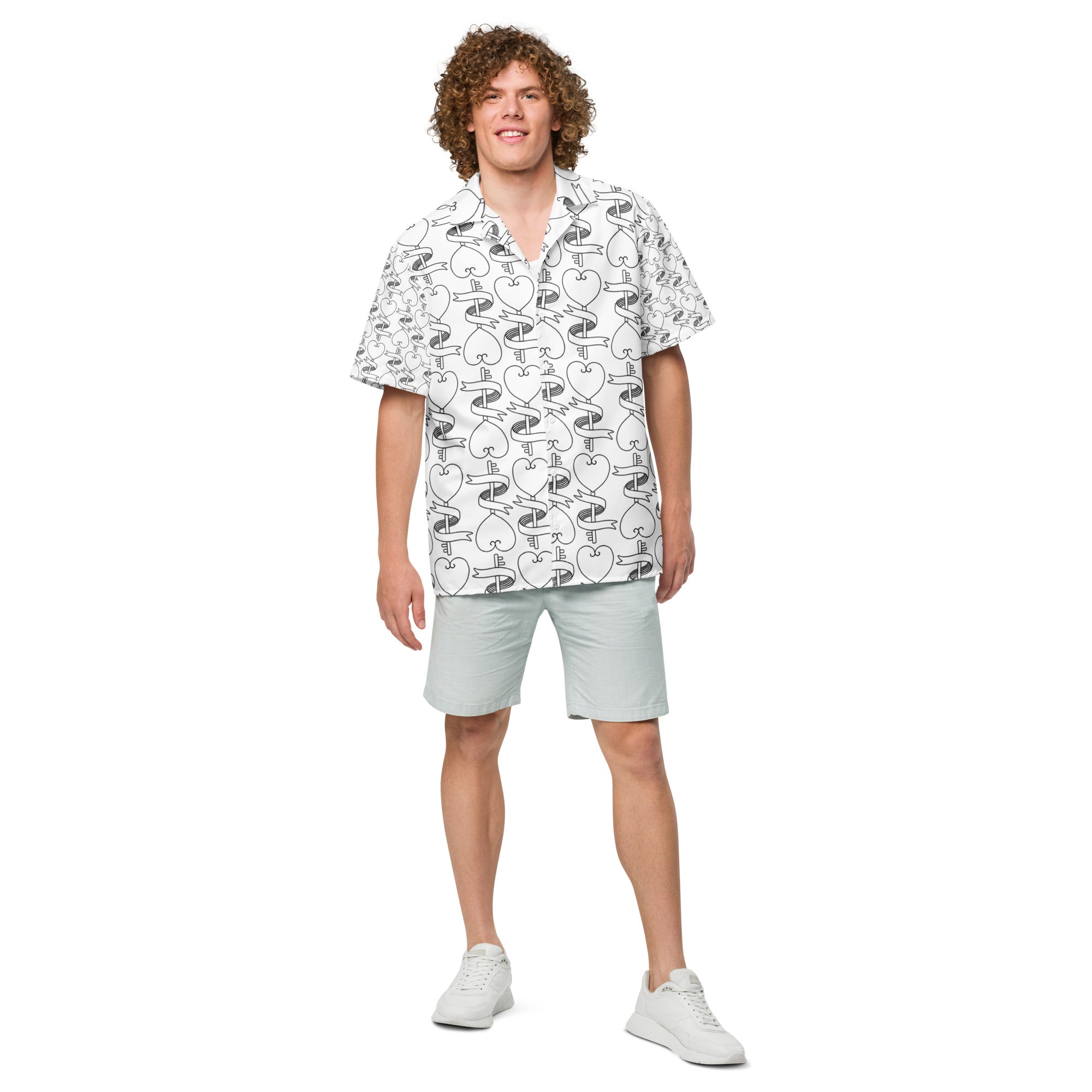 Unisex Button Shirt button shirt AwRans Clothing all-over-print-unisex-button-shirt-white-front-67c4f68ce8d5a