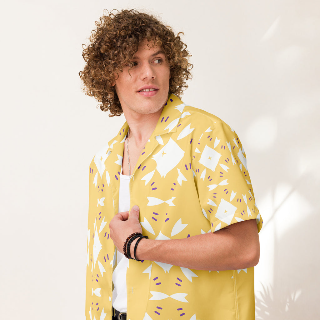 Unisex Button Shirt button shirt AwRans Clothing all-over-print-unisex-button-shirt-white-front-67c4f714028dd