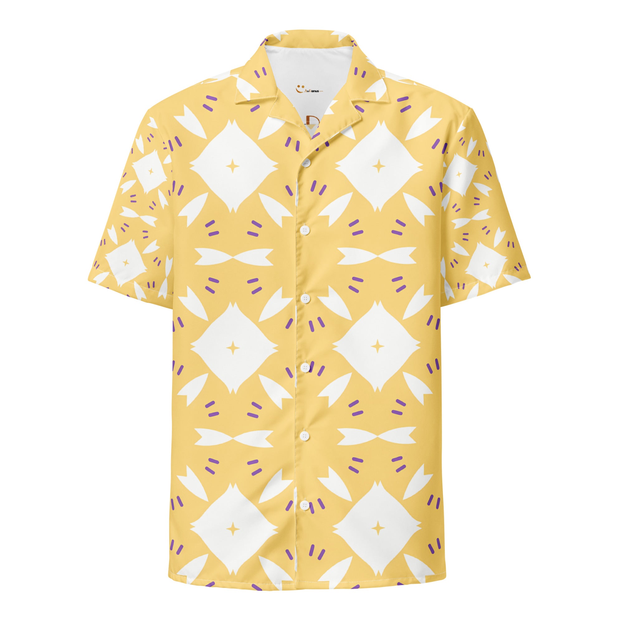 Unisex Button Shirt button shirt AwRans Clothing all-over-print-unisex-button-shirt-white-front-67c4f71402b70