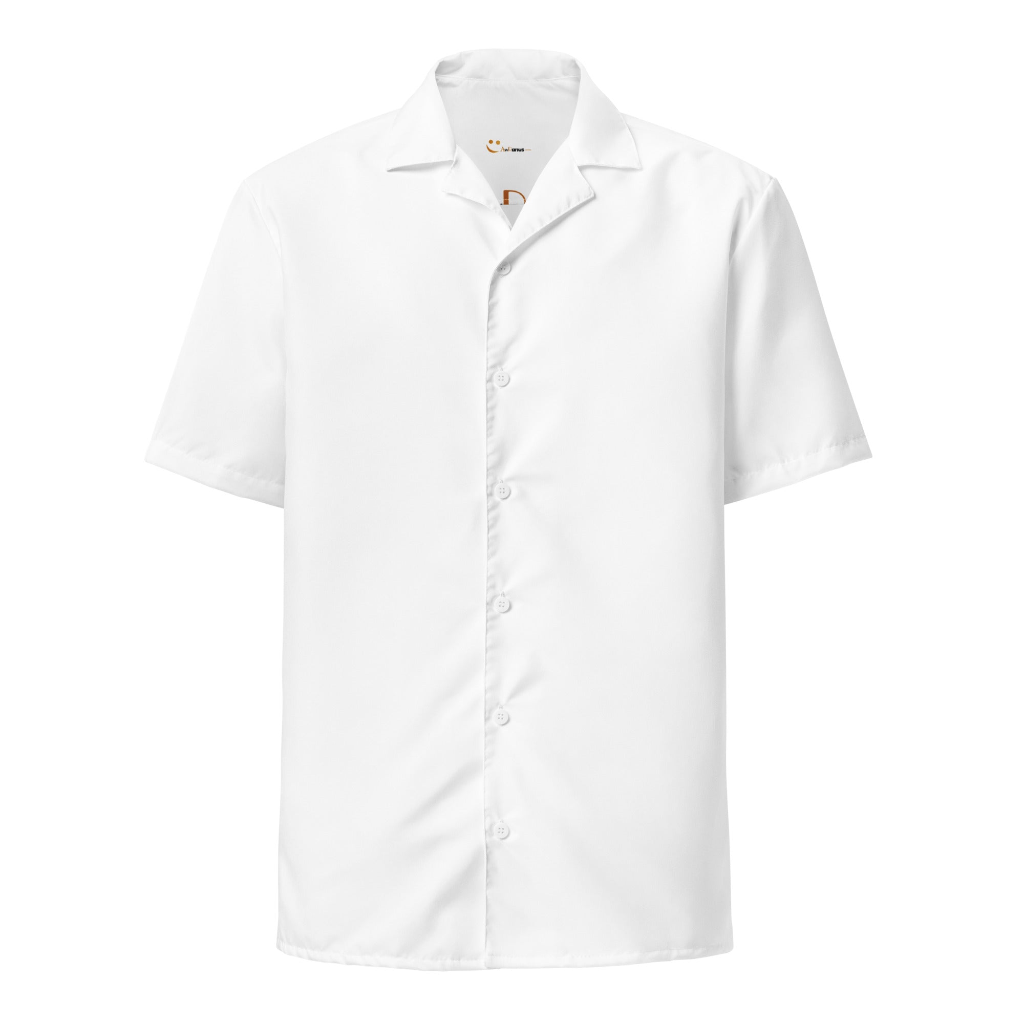 Unisex Button Shirt - White button shirt AwRans Clothing all-over-print-unisex-button-shirt-white-front-67c4f7c6b9891