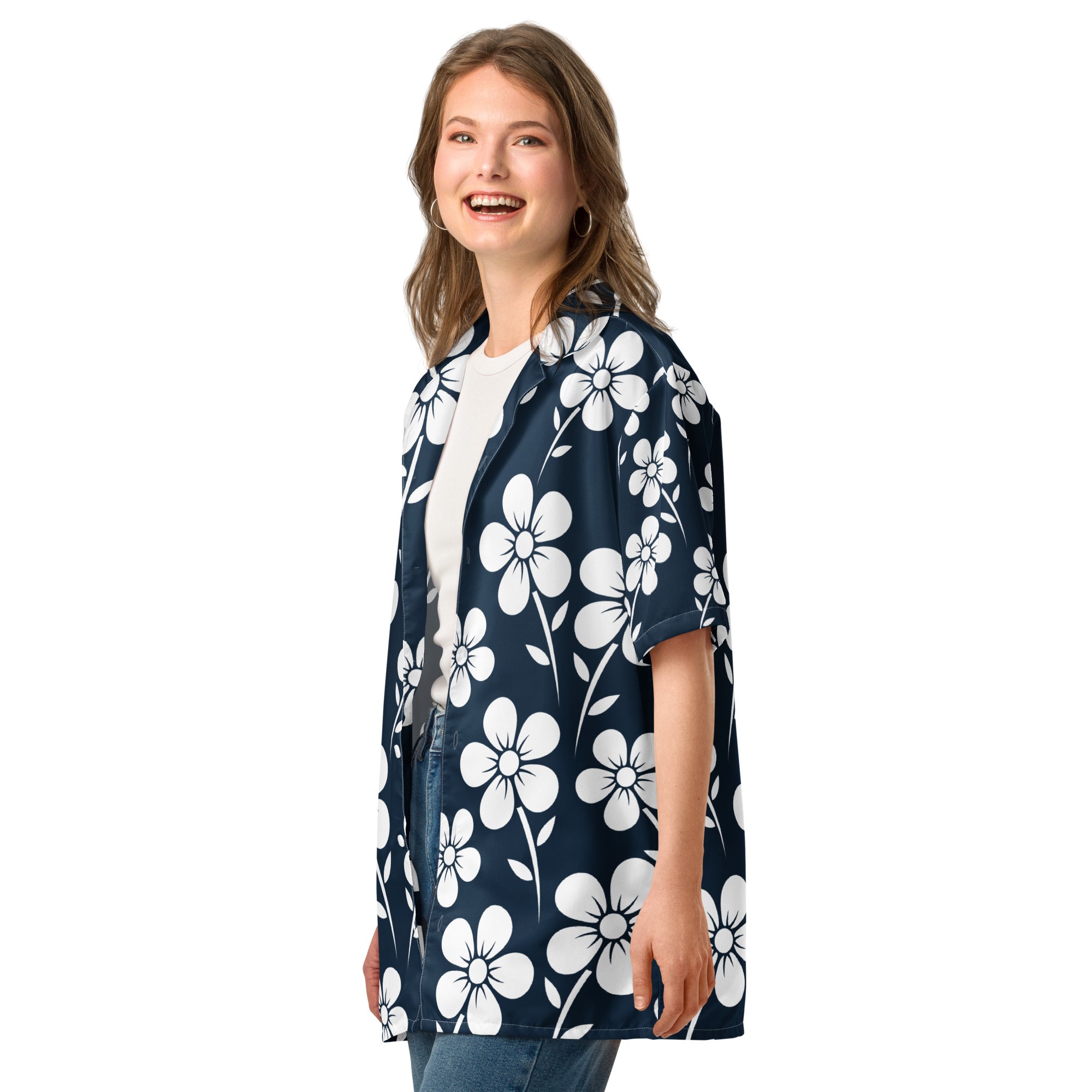 Unisex Button Shirt button shirt AwRans Clothing all-over-print-unisex-button-shirt-white-left-front-67c4f37b7af8a