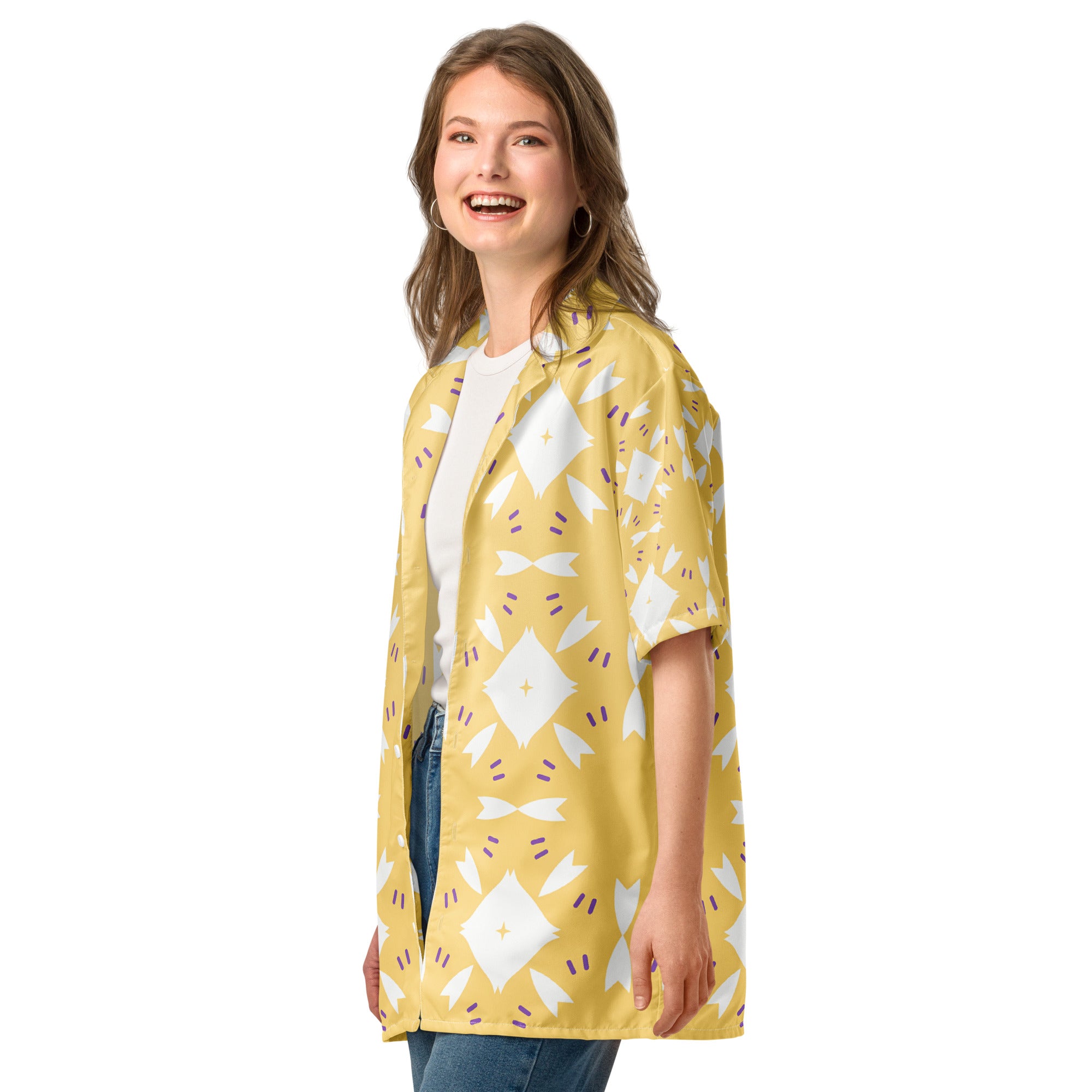 Unisex Button Shirt button shirt AwRans Clothing all-over-print-unisex-button-shirt-white-left-front-67c4f71402c59