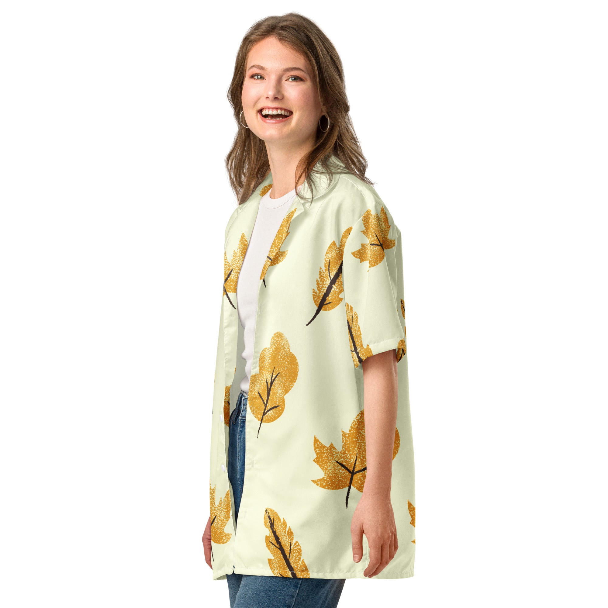 Unisex Button Shirt button shirt AwRans Clothing all-over-print-unisex-button-shirt-white-left-front-67c4f75308344