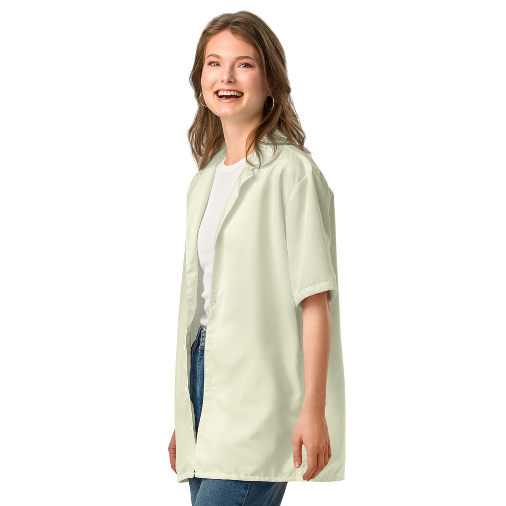 Unisex Button Shirt - Beige button shirt AwRans Clothing all-over-print-unisex-button-shirt-white-left-front-67c4f80456efe
