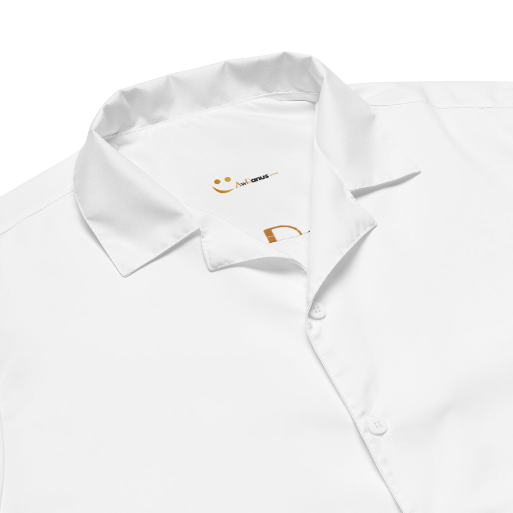 Unisex Button Shirt - White button shirt AwRans Clothing all-over-print-unisex-button-shirt-white-product-details-67c4f7c6b9a4f