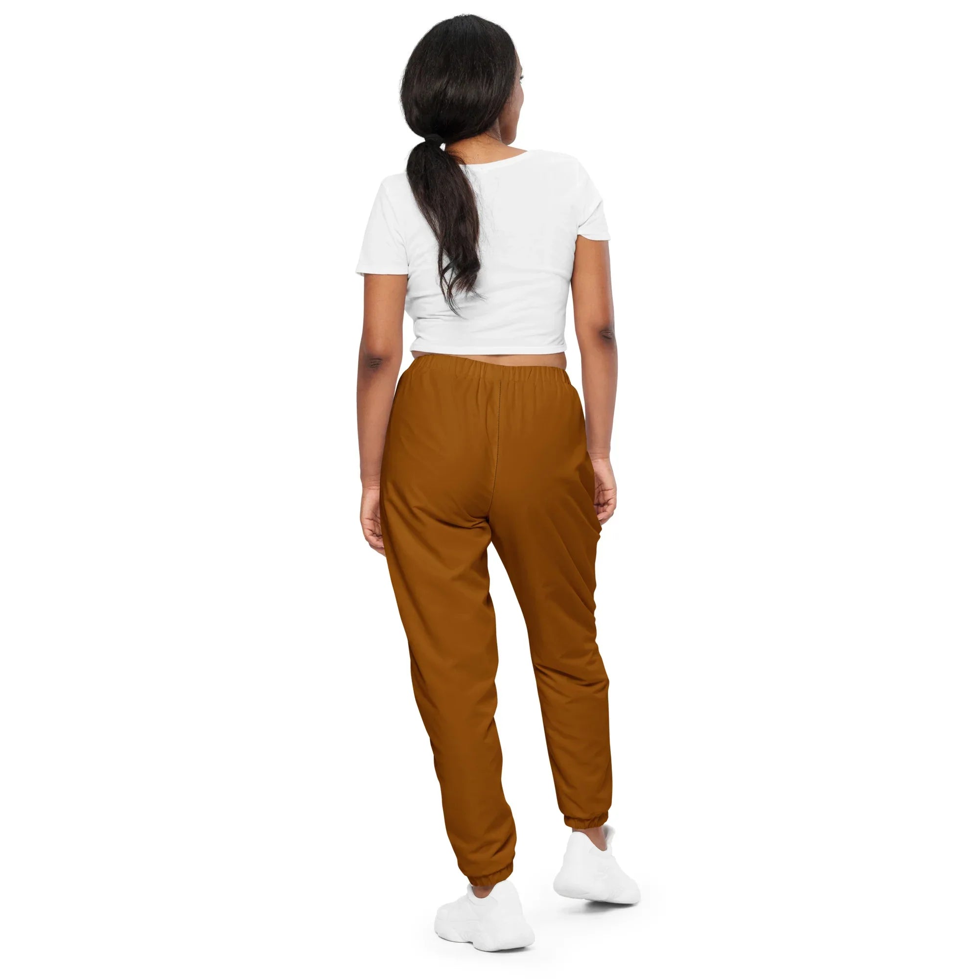 Unisex Track Pants Brown-Orange Track Pants AwRans Clothing all-over-print-unisex-track-pants-black-back-6790cba0eb290