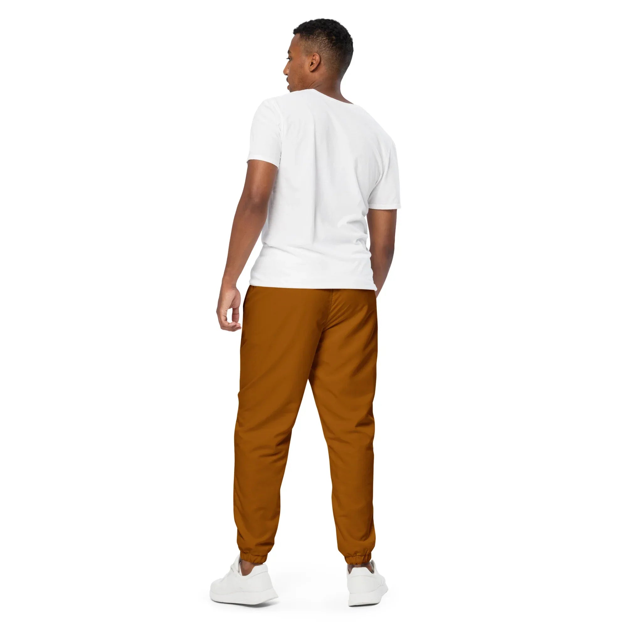 Unisex Track Pants Brown-Orange Track Pants AwRans Clothing all-over-print-unisex-track-pants-black-back-6790cba0eb392