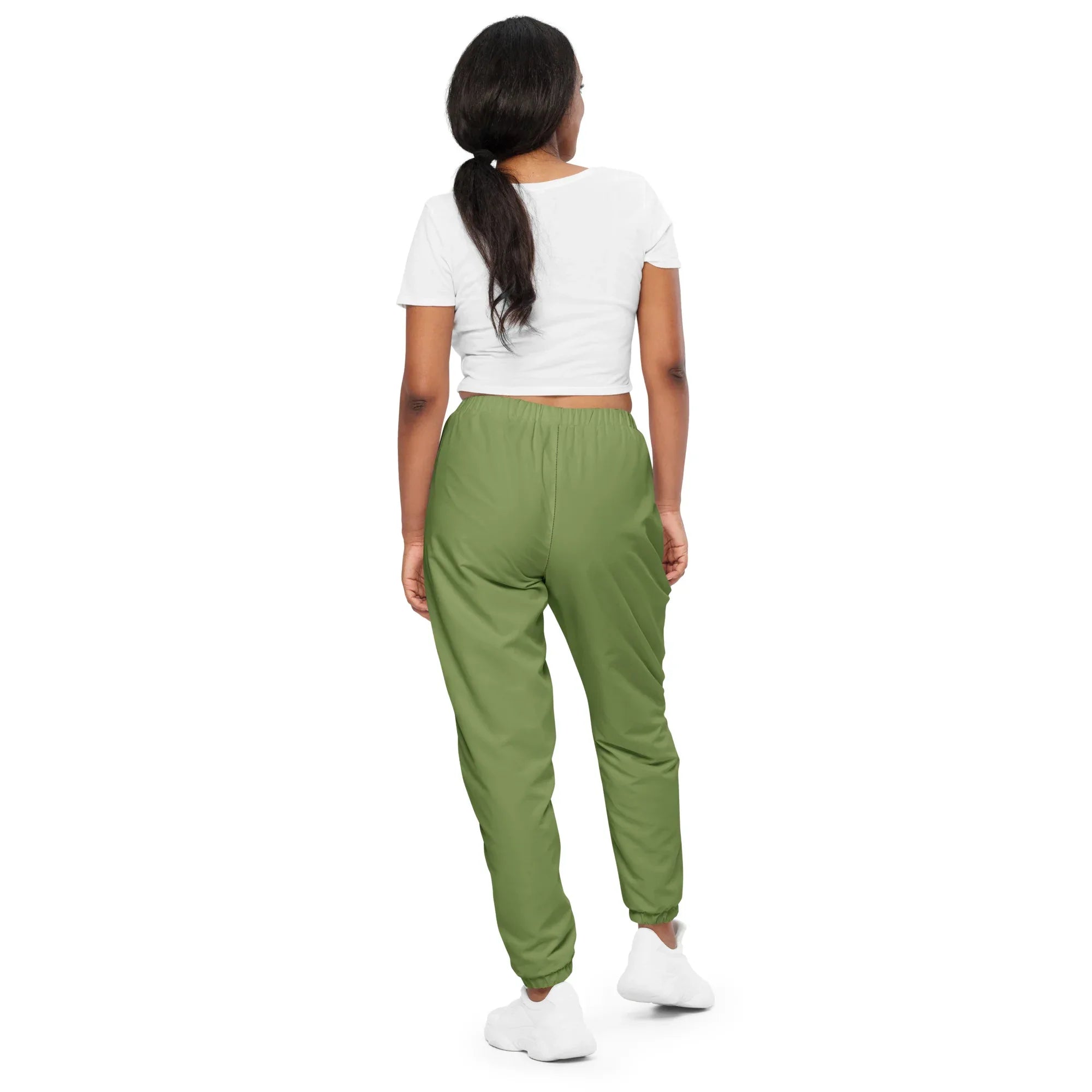 Unisex Track Pants Sage-Green Track Pants AwRans Clothing all-over-print-unisex-track-pants-black-back-6790e95ce292c