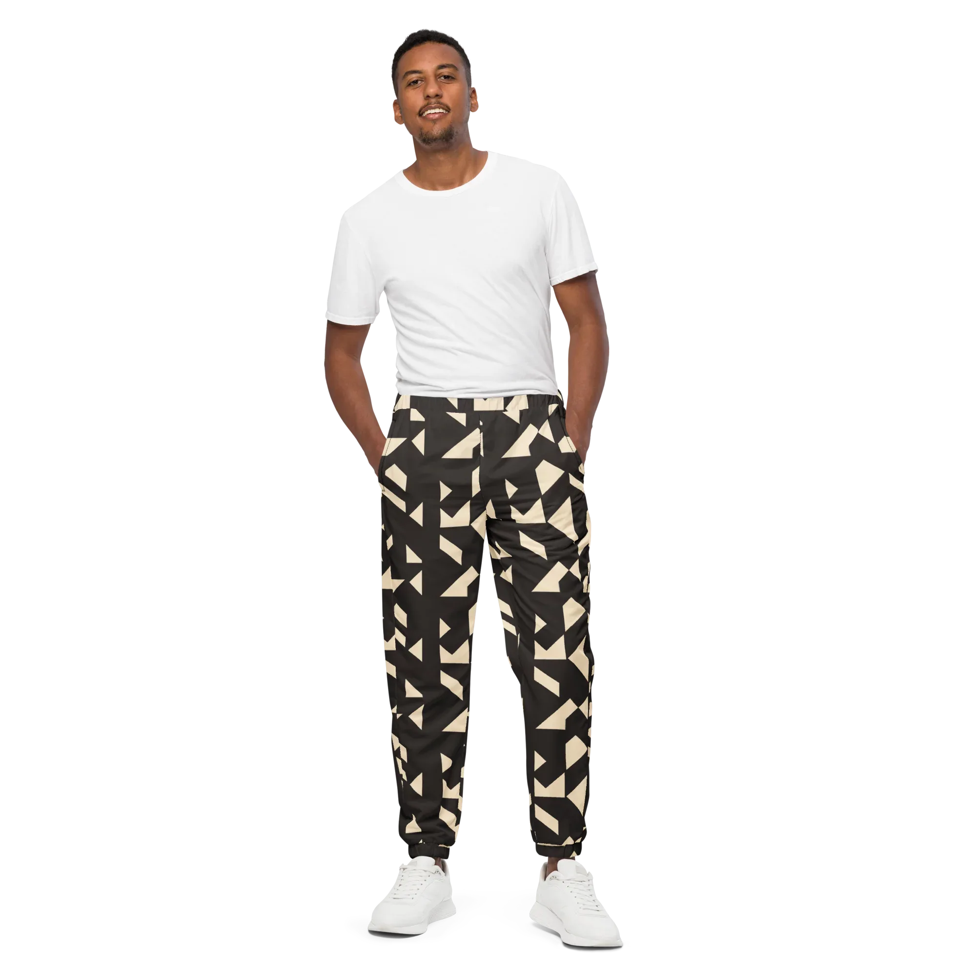 Unisex | Track Pants Track Pants AwRans Clothing all-over-print-unisex-track-pants-black-front-67523490310e7