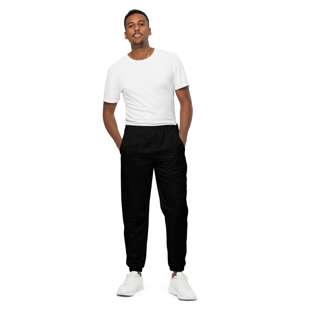 Unisex | Black Track Pants Track Pants AwRans Clothing all-over-print-unisex-track-pants-black-front-67523675e9eef