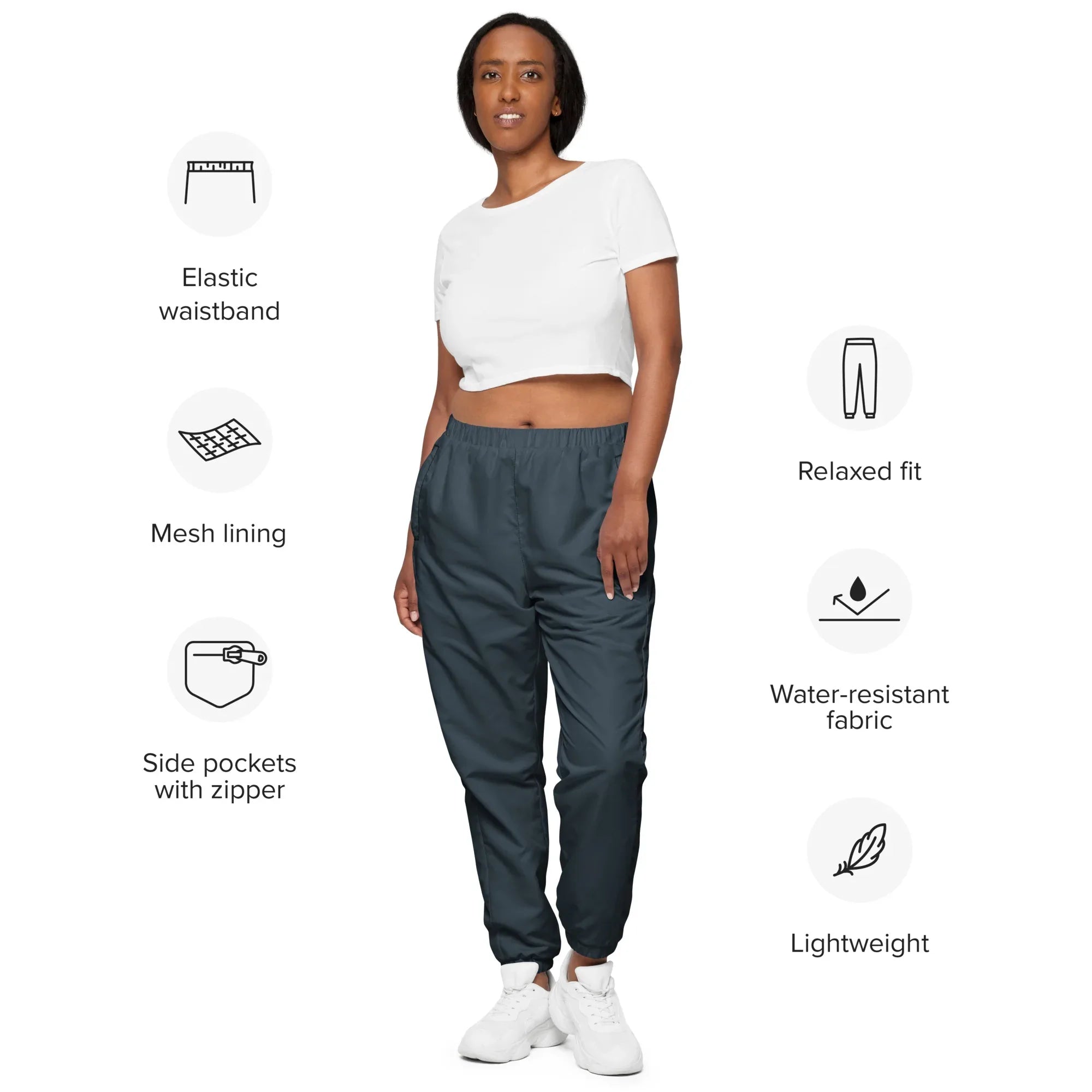 Unisex Track Pants Charcoal Track Pants AwRans Clothing all-over-print-unisex-track-pants-black-front-6790cafeebd82