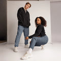 Unisex Track Pants Slate-Gray 3XL Track Pants AwRans Clothing all-over-print-unisex-track-pants-black-front-6790cb49a3141