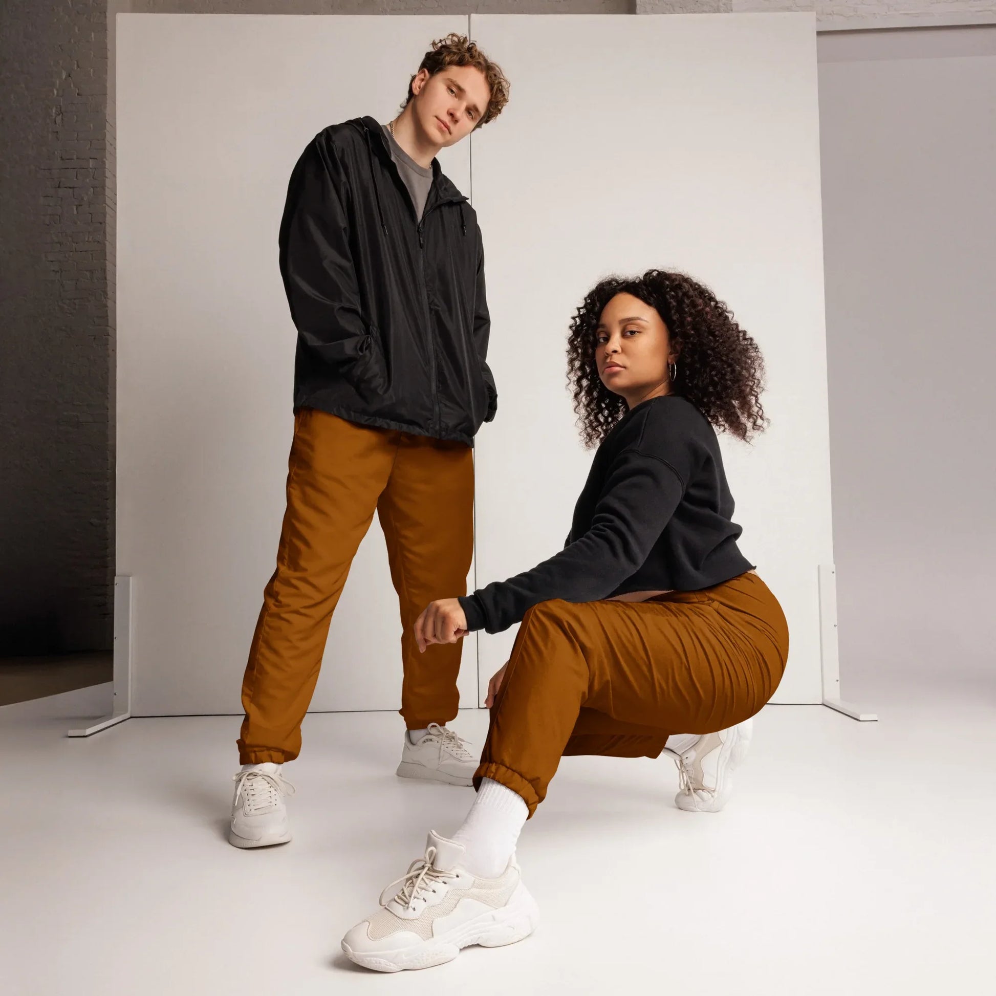 Unisex Track Pants Brown-Orange - AwRans Clothing