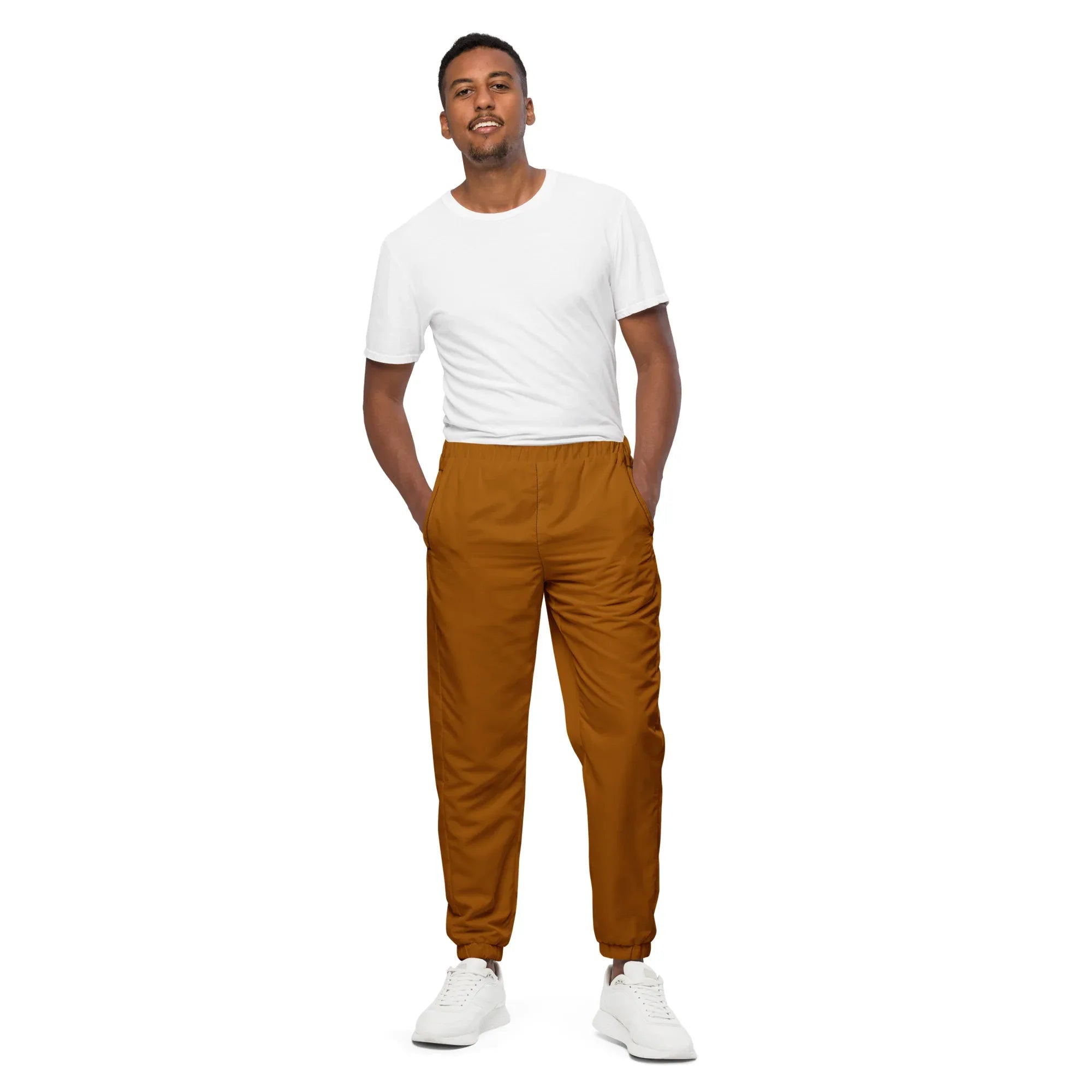 Unisex Track Pants Brown-Orange Track Pants AwRans Clothing all-over-print-unisex-track-pants-black-front-6790cba0eb592