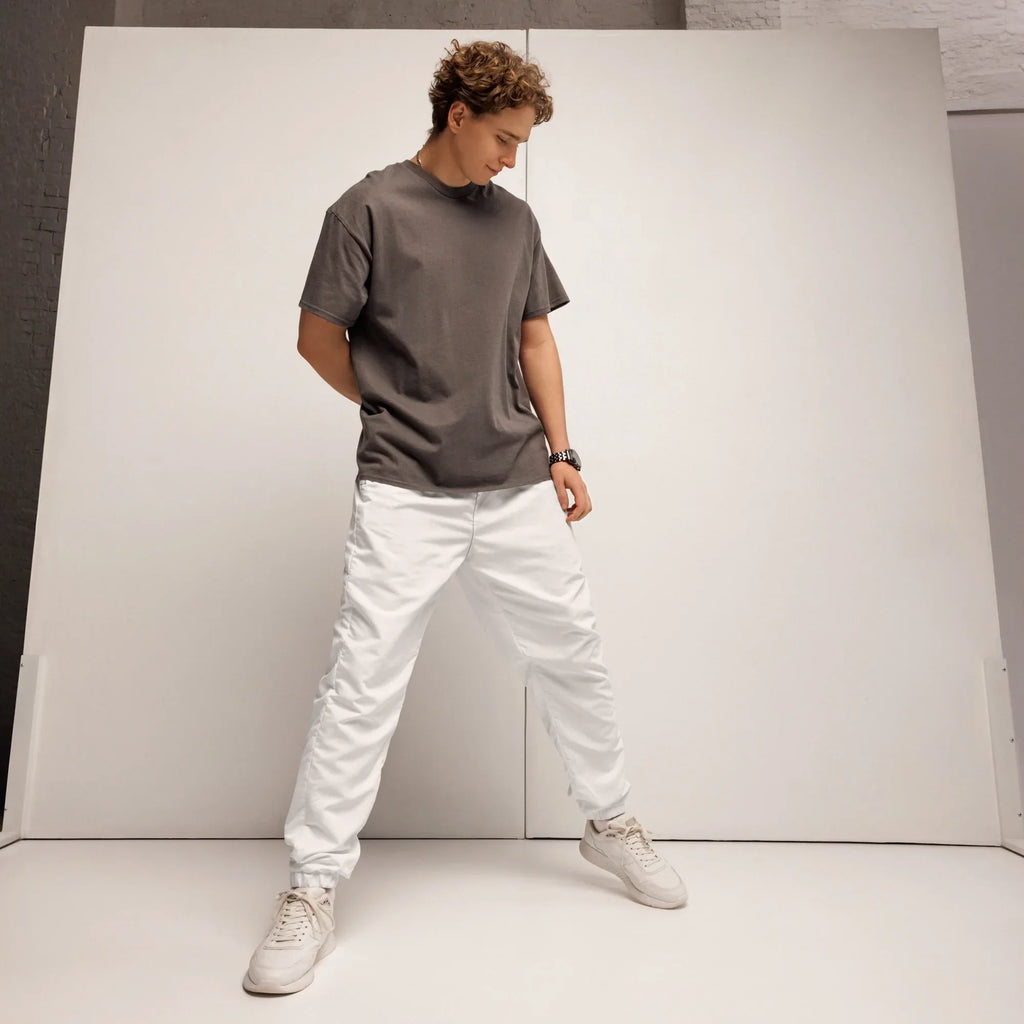 Unisex Track Pants White Track Pants AwRans Clothing all-over-print-unisex-track-pants-black-front-6790e8e063438