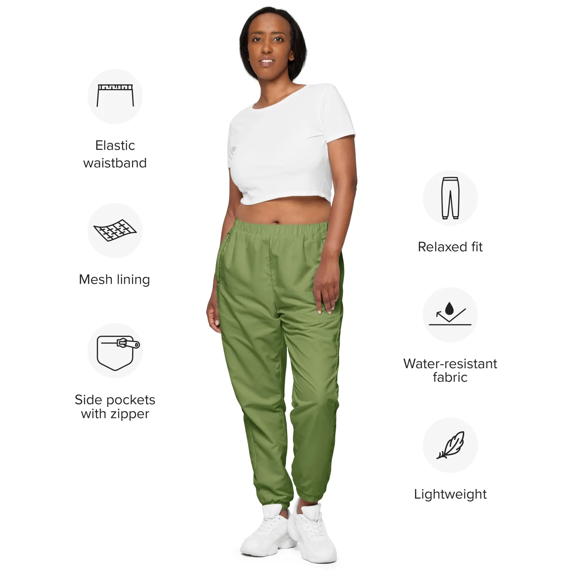 Unisex Track Pants Sage-Green Track Pants AwRans Clothing all-over-print-unisex-track-pants-black-front-6790e95ce255f