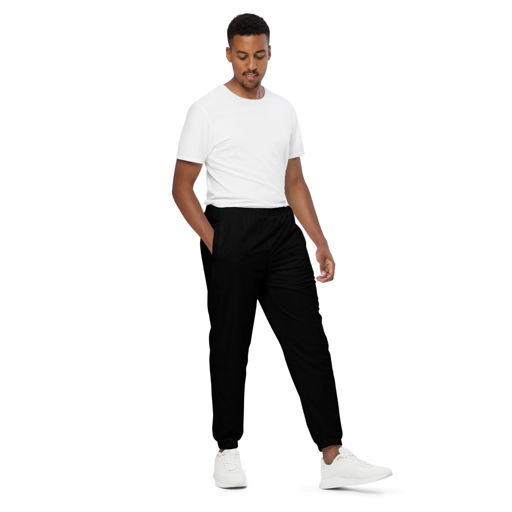 Unisex | Black Track Pants Track Pants AwRans Clothing all-over-print-unisex-track-pants-black-right-front-67523675ea11f