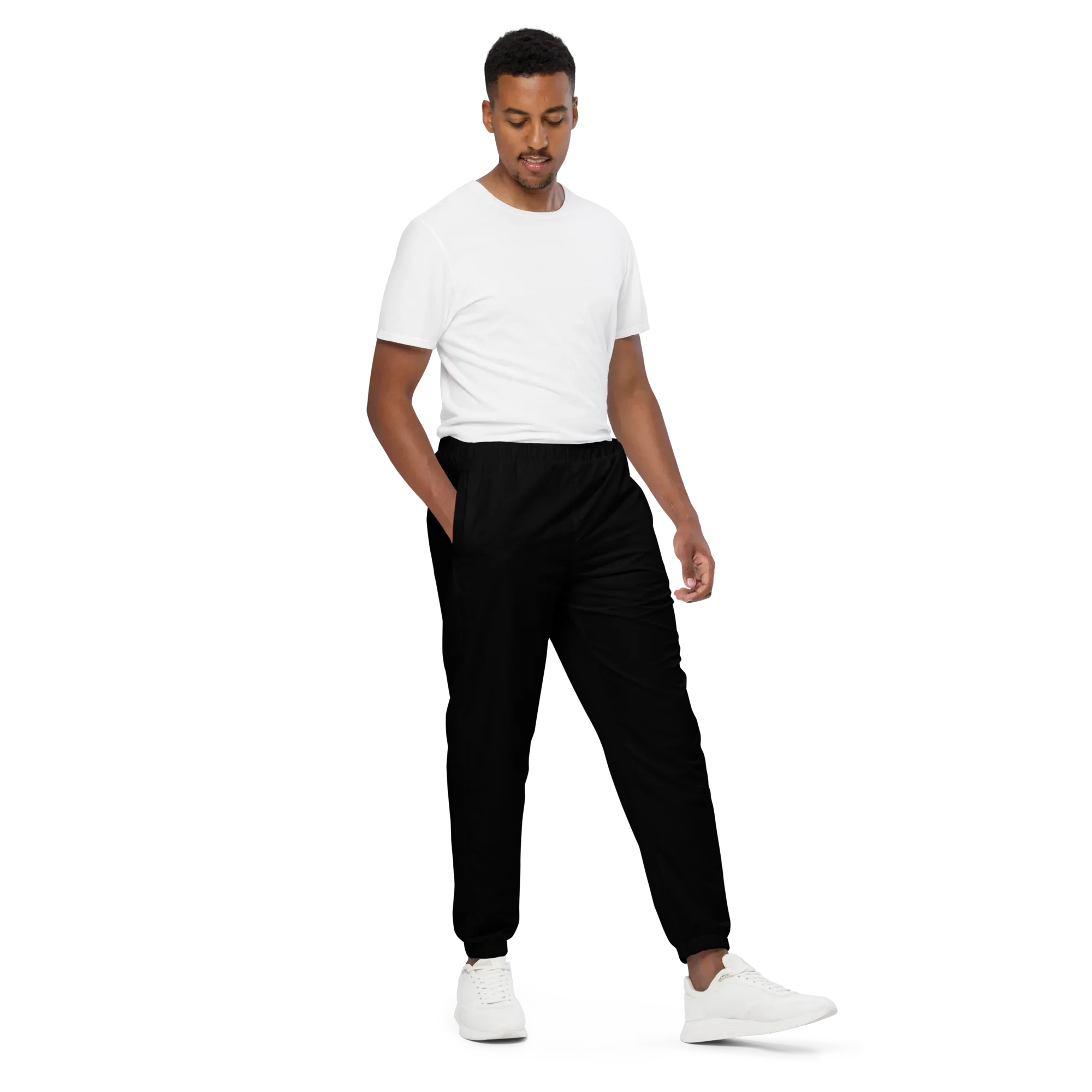 Unisex | Black Track Pants Track Pants AwRans Clothing all-over-print-unisex-track-pants-black-right-front-67523675ea11f