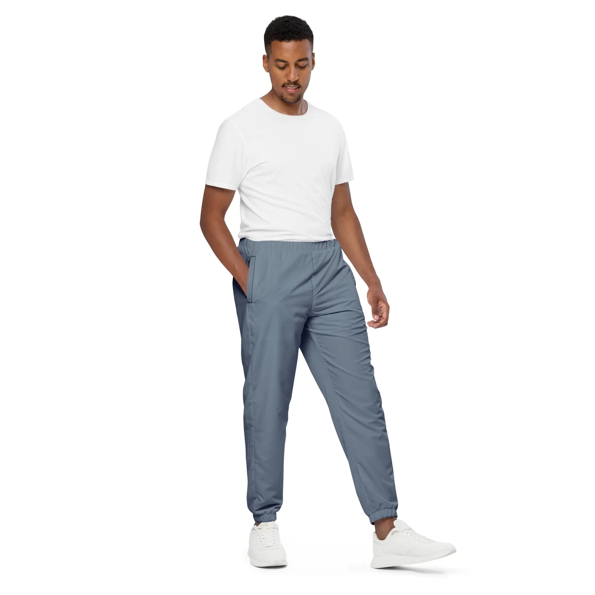 Unisex Track Pants Slate-Gray Track Pants AwRans Clothing all-over-print-unisex-track-pants-black-right-front-6790cb49a3c58