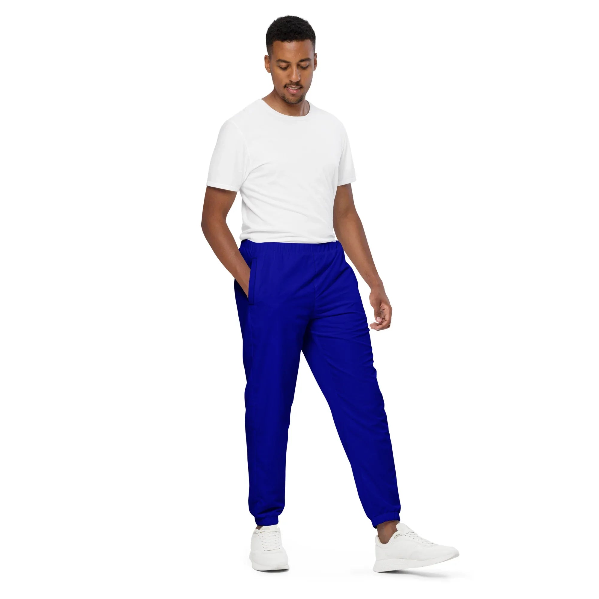 Unisex Track Pants Dark-Blue Track Pants AwRans Clothing all-over-print-unisex-track-pants-black-right-front-6790eabeb3918