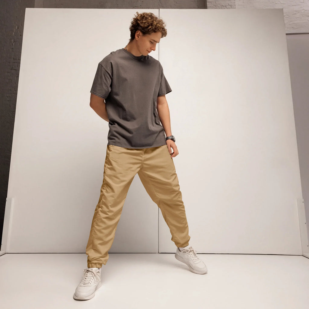 Unisex Track Pants Tan Track Pants AwRans Clothing all-over-print-unisex-track-pants-white-front-6790cb26aa8ad