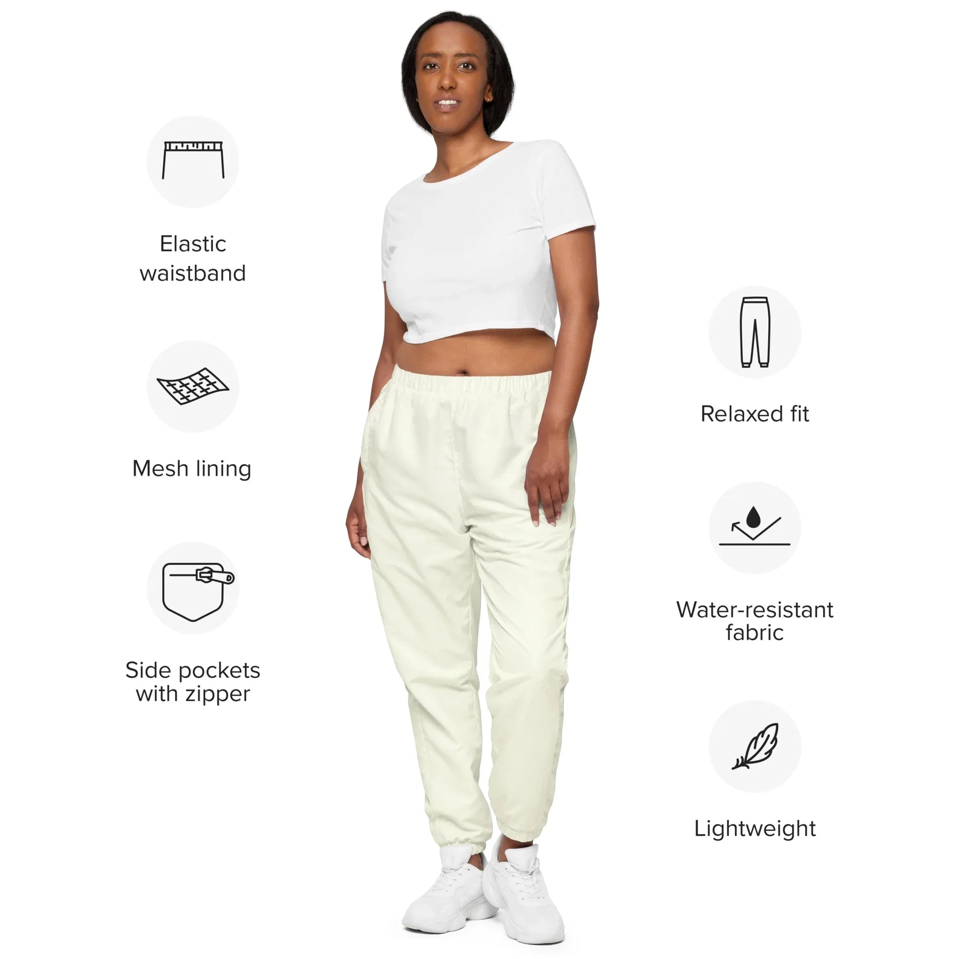 Unisex Track Pants Ivory - AwRans Clothing