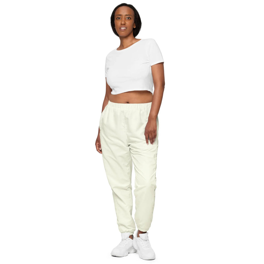 Unisex Track Pants Ivory Track Pants AwRans Clothing all-over-print-unisex-track-pants-white-front-6790da70ecb6d