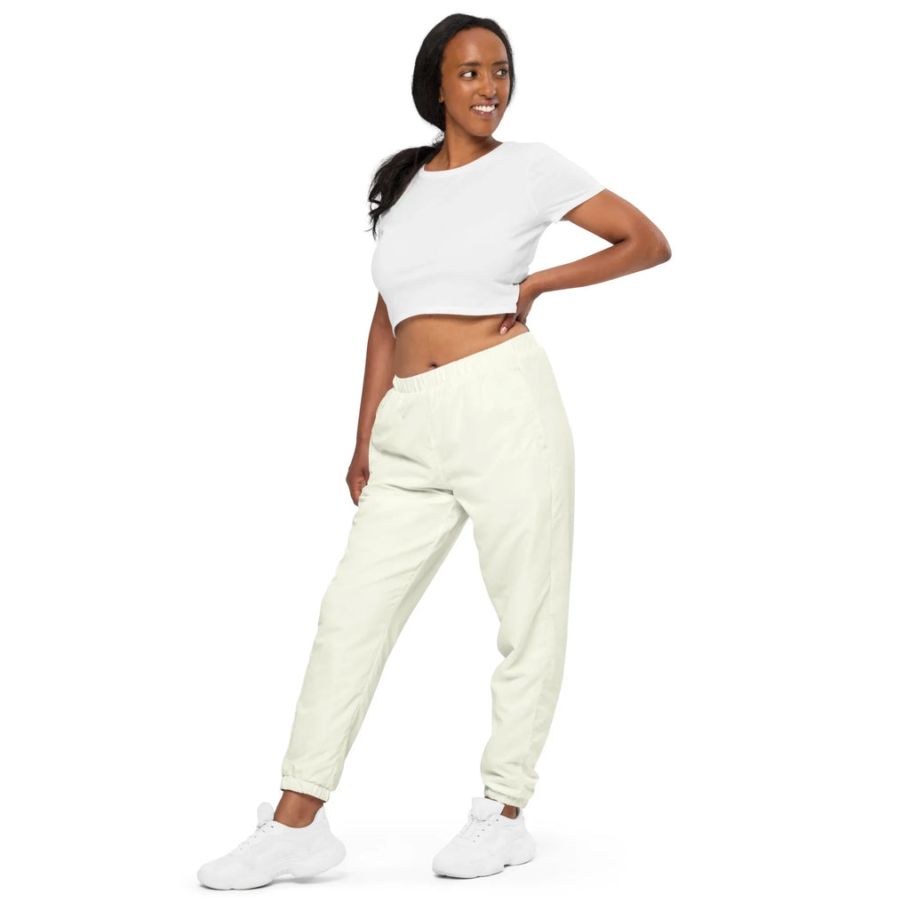 Unisex Track Pants Ivory Track Pants AwRans Clothing all-over-print-unisex-track-pants-white-left-front-6790da70ec96a