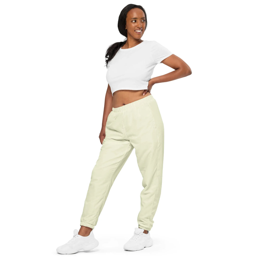 Unisex Track Pants Beige Track Pants AwRans Clothing all-over-print-unisex-track-pants-white-left-front-6790e91f6142d