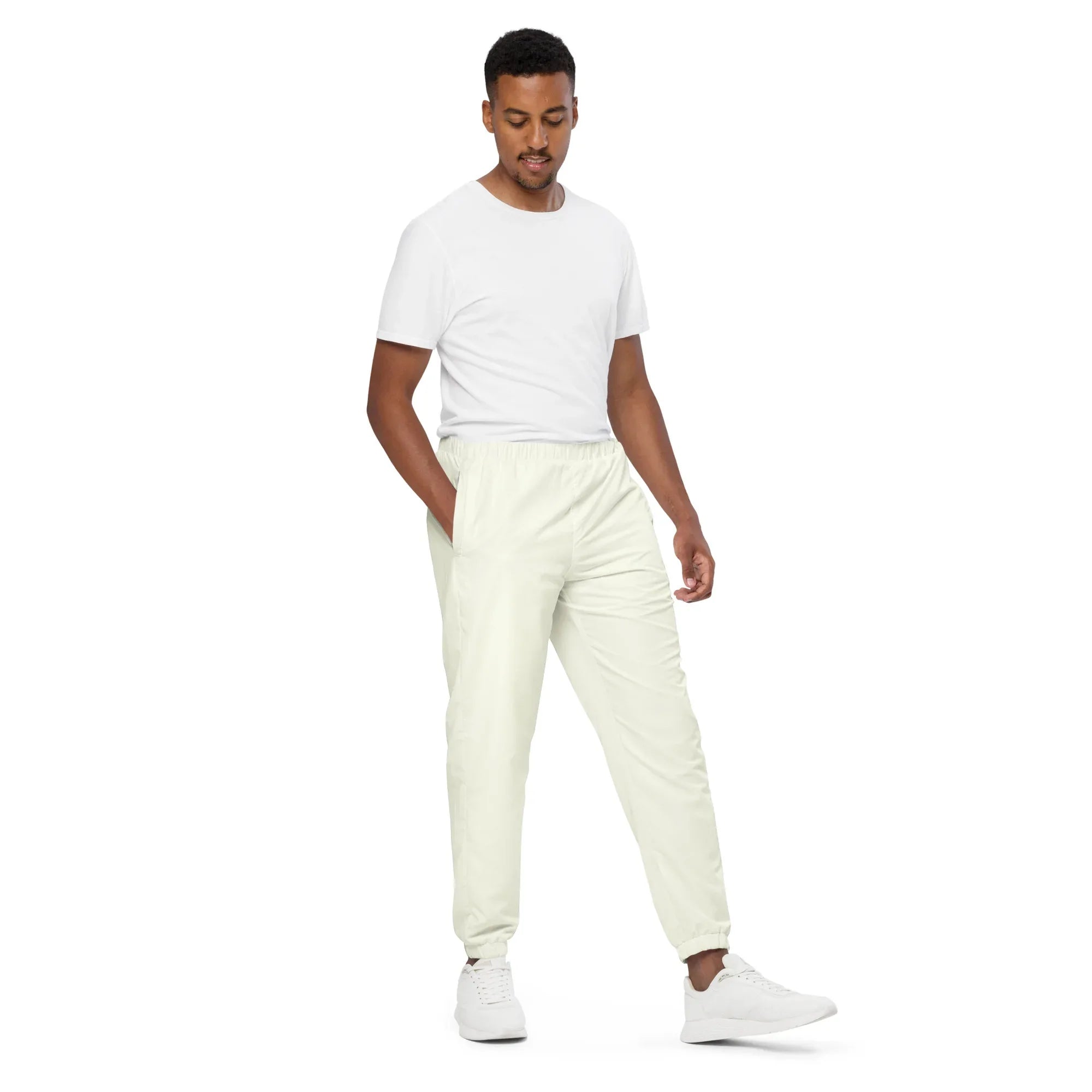 Unisex Track Pants Ivory Track Pants AwRans Clothing all-over-print-unisex-track-pants-white-right-front-6790da70ec850