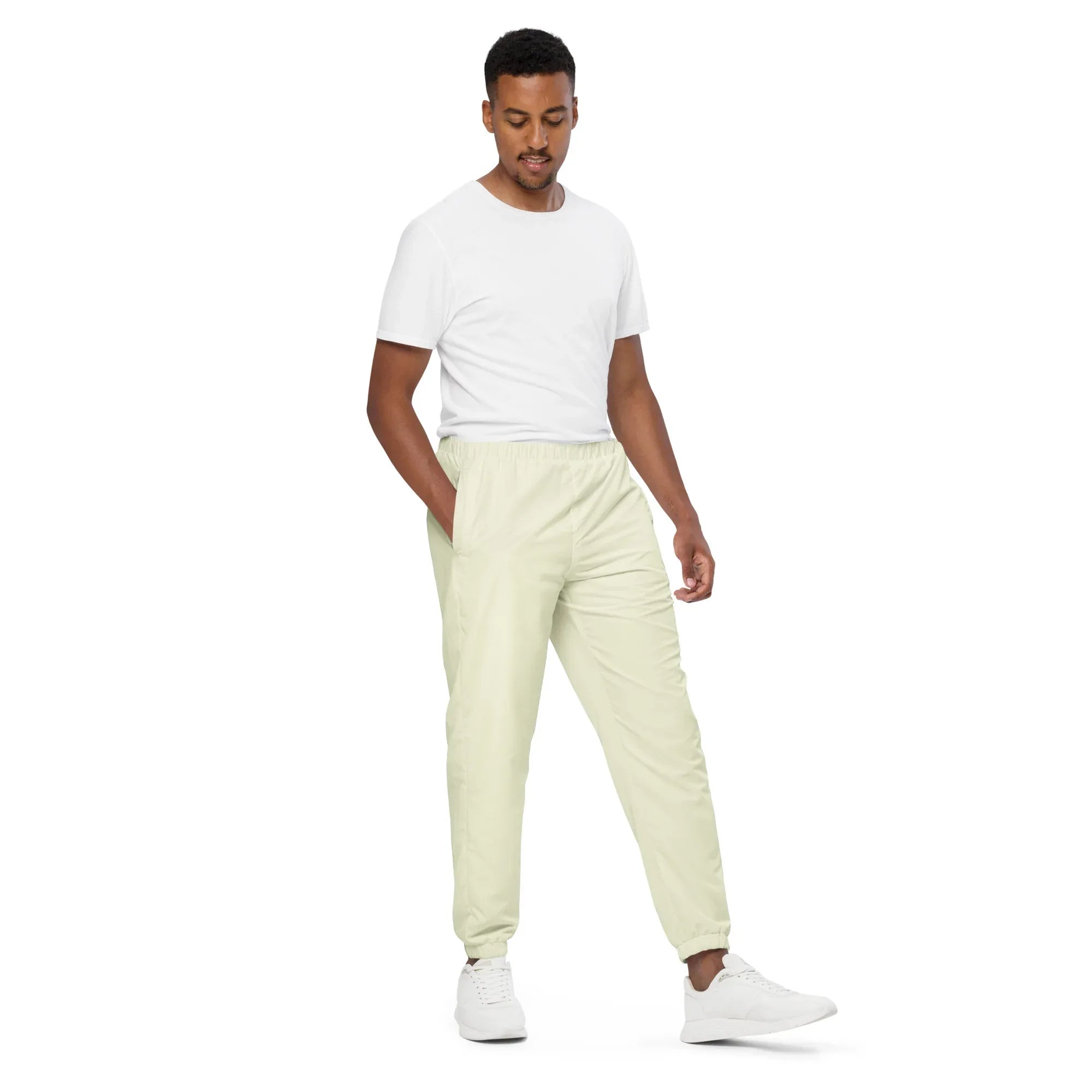 Unisex Track Pants Beige Track Pants AwRans Clothing all-over-print-unisex-track-pants-white-right-front-6790e91f61b45