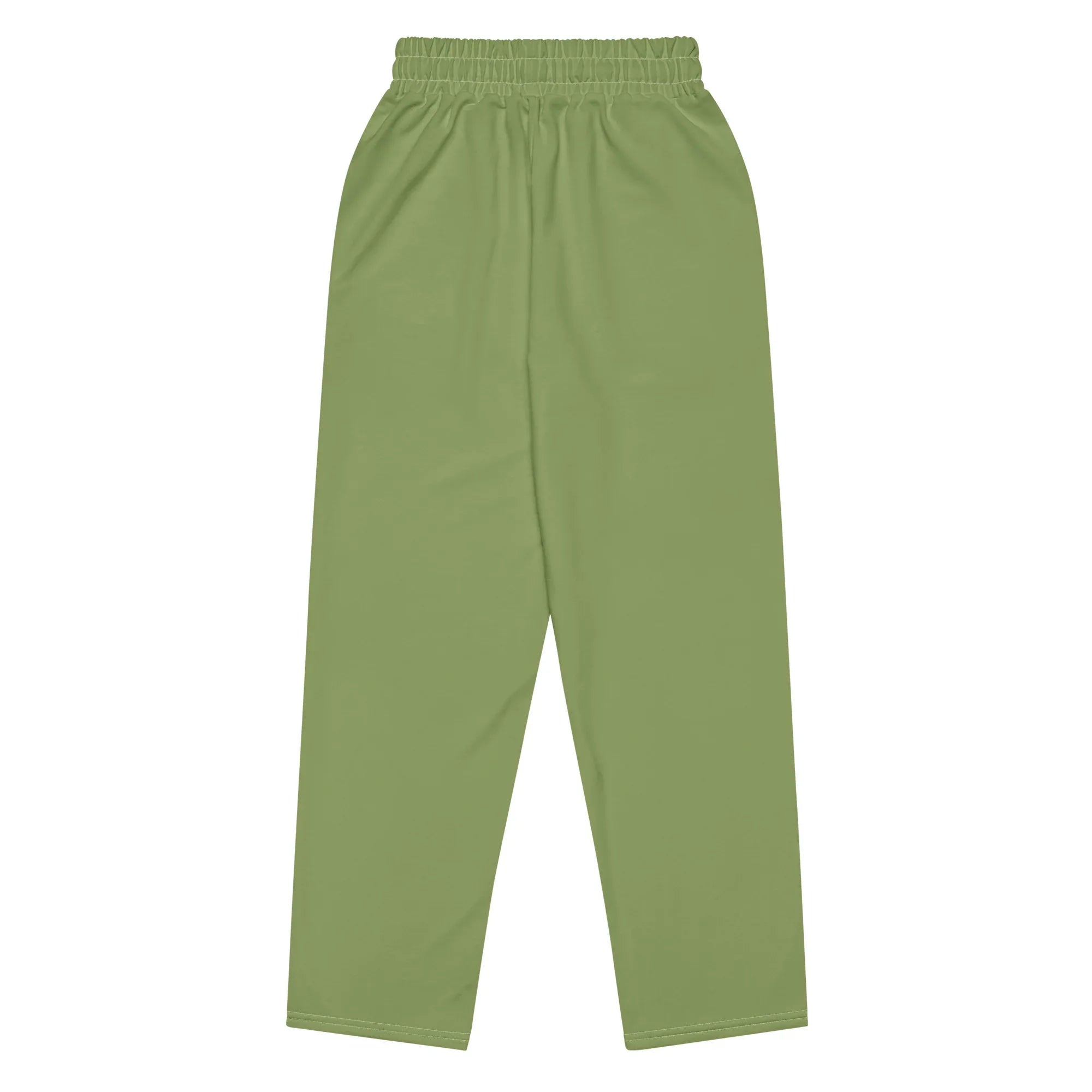 Unisex Wide-leg joggers Sage-Green joggers AwRans Clothing all-over-print-unisex-wide-leg-joggers-white-back-678dbe85ac1b9