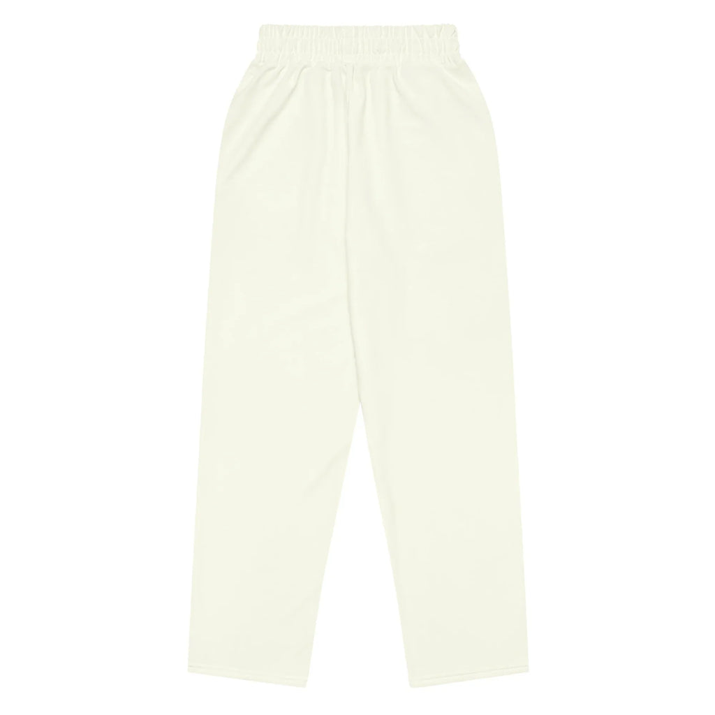 AwRans | Unisex Wide-leg joggers Ivory joggers AwRans Clothing all-over-print-unisex-wide-leg-joggers-white-back-678dbf2c3e901