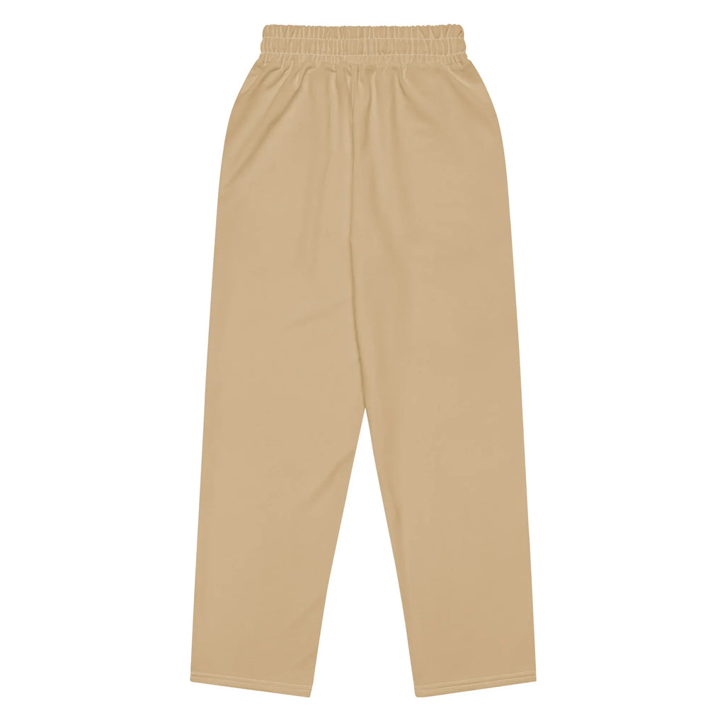 Unisex Wide-leg joggers Tan joggers AwRans Clothing all-over-print-unisex-wide-leg-joggers-white-back-678f51004a742