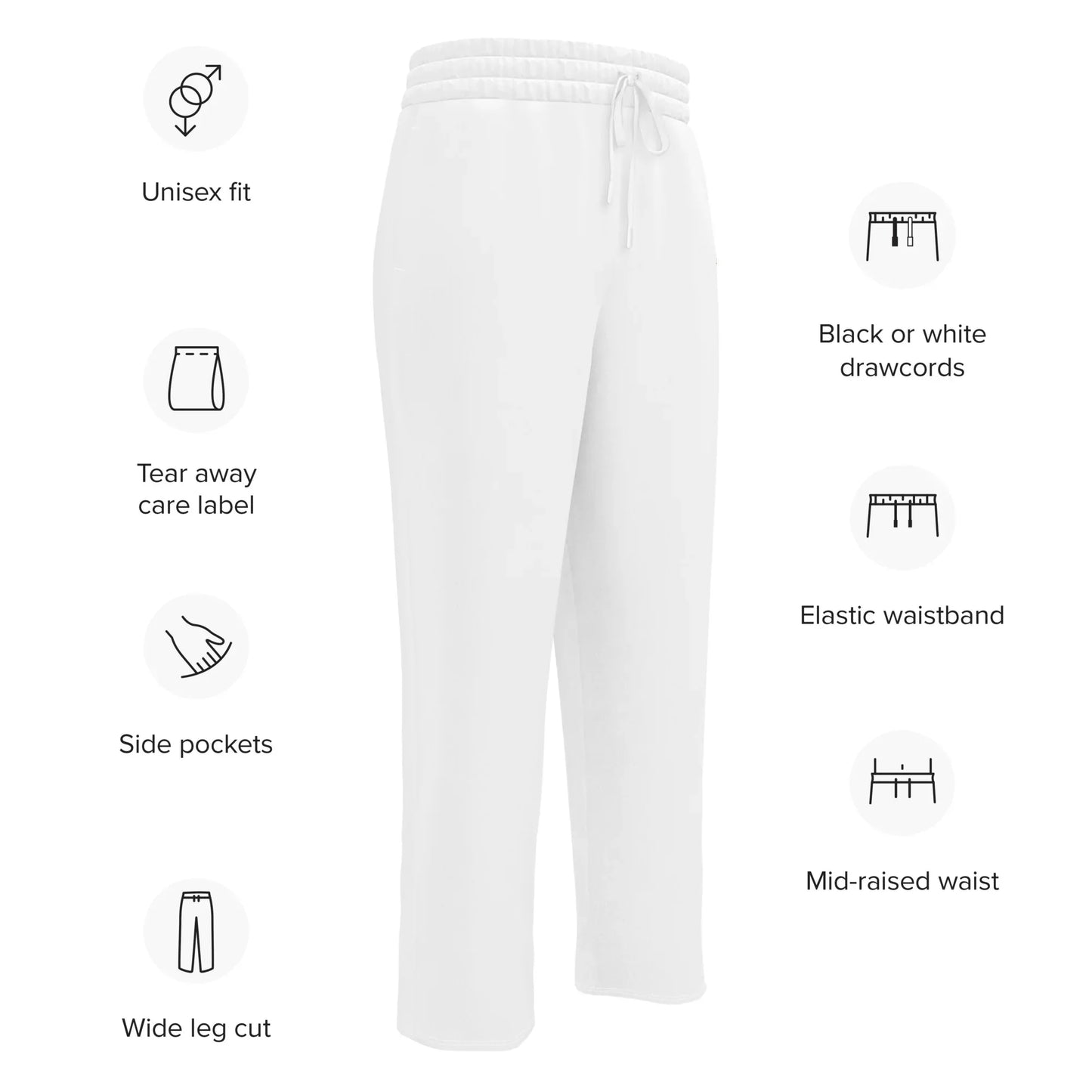 Unisex Wide-leg joggers WHITE - AwRans Clothing