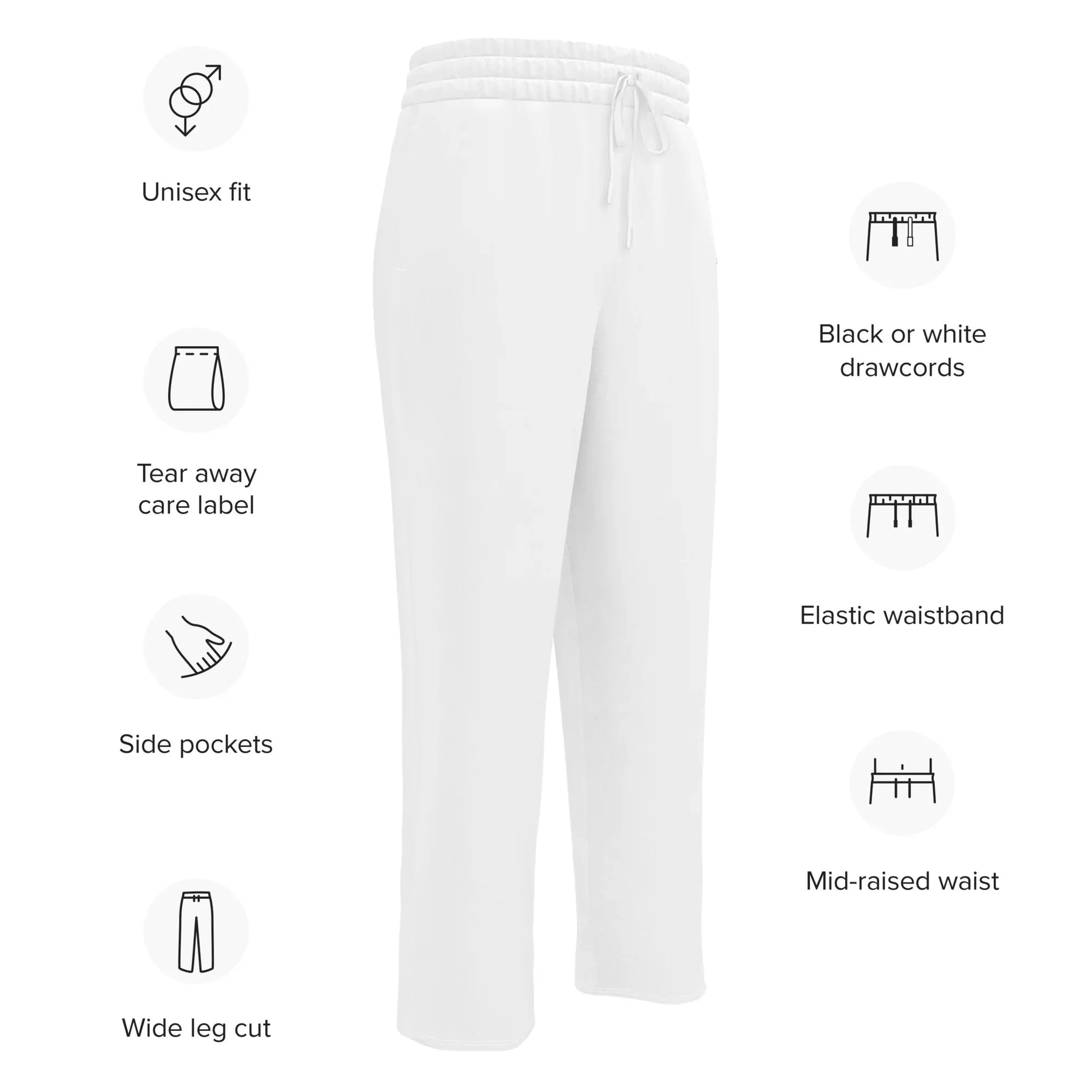 Unisex Wide-leg joggers WHITE - AwRans Clothing