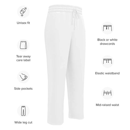 Unisex Wide-leg joggers WHITE - AwRans Clothing