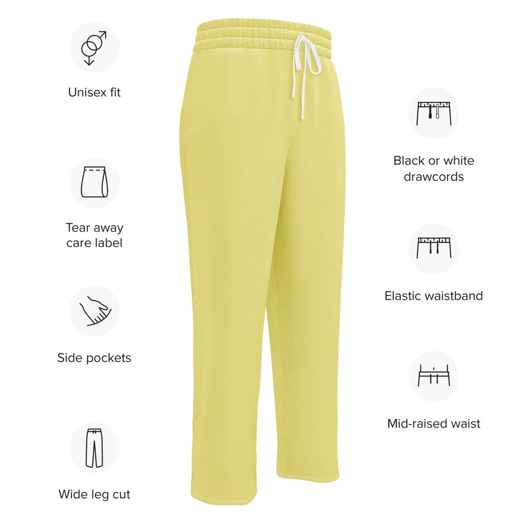 Unisex Wide-leg joggers Khaki joggers AwRans Clothing all-over-print-unisex-wide-leg-joggers-white-english-678dbda3c8b13
