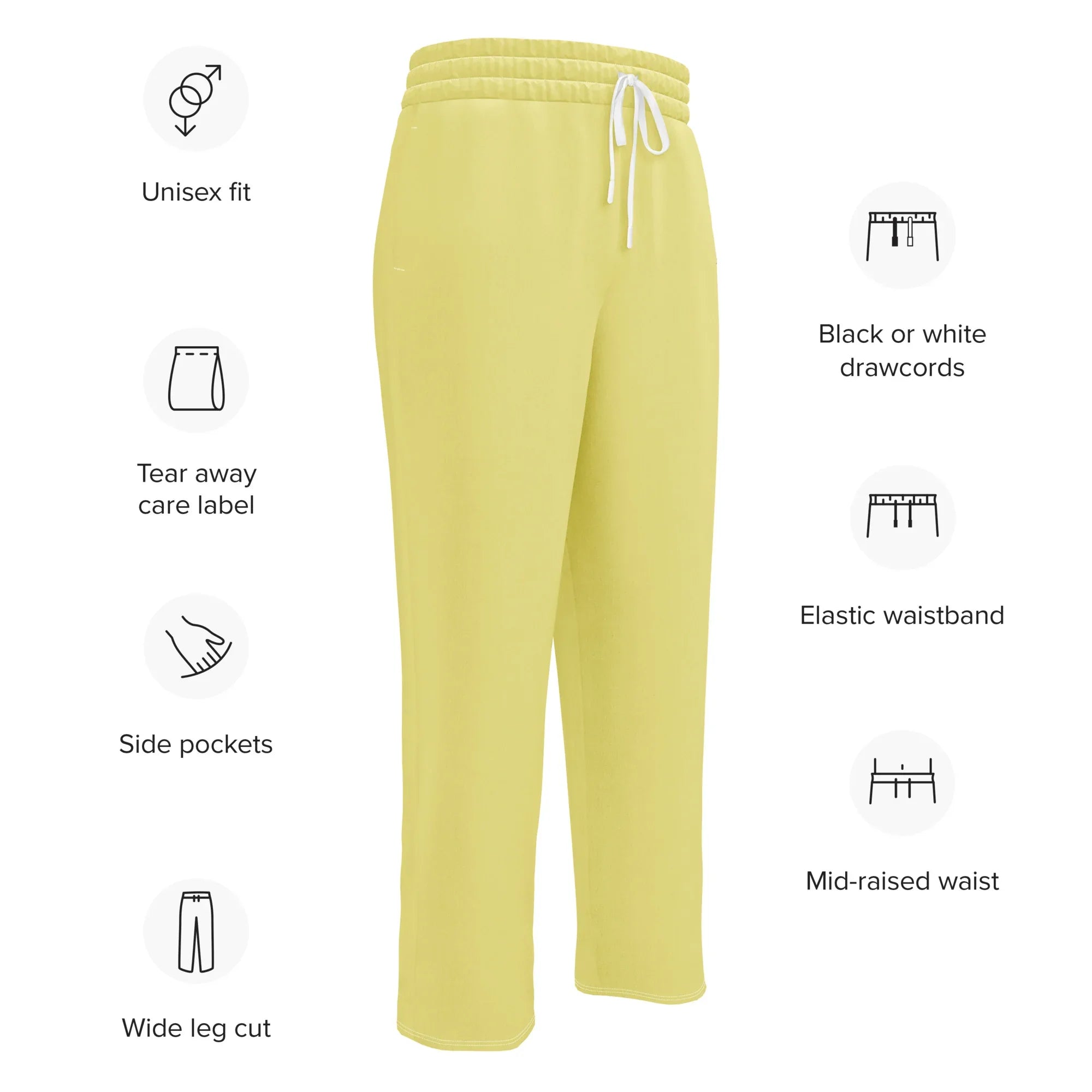 Unisex Wide-leg joggers Khaki joggers AwRans Clothing all-over-print-unisex-wide-leg-joggers-white-english-678dbda3c8b13