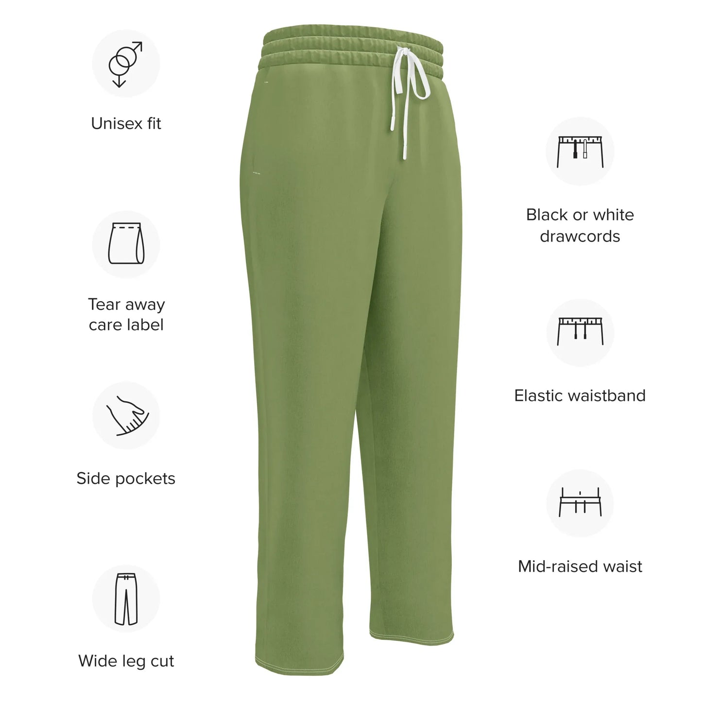Unisex Wide-leg joggers Sage-Green - AwRans Clothing