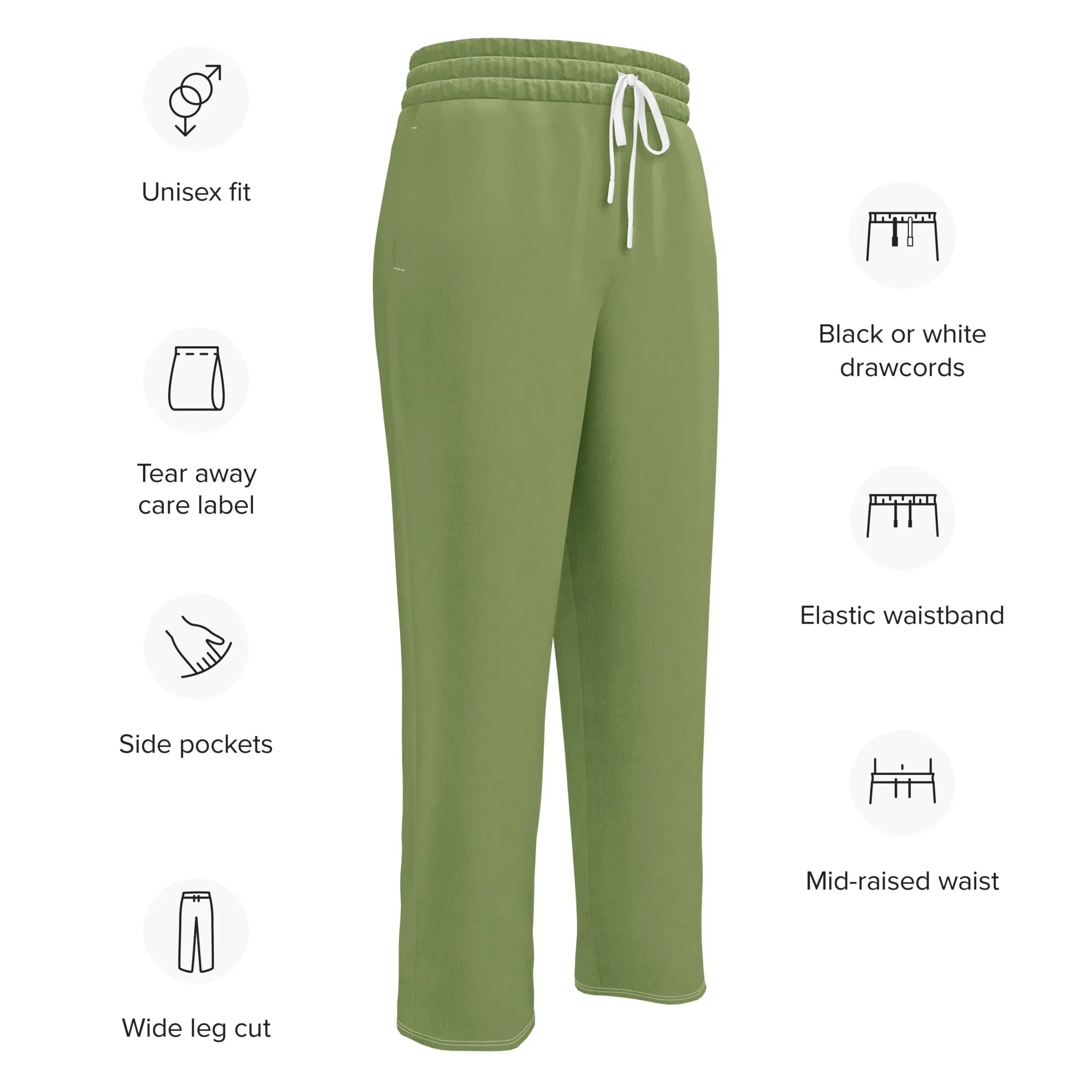 Unisex Wide-leg joggers Sage-Green joggers AwRans Clothing all-over-print-unisex-wide-leg-joggers-white-english-678dbe85ac264