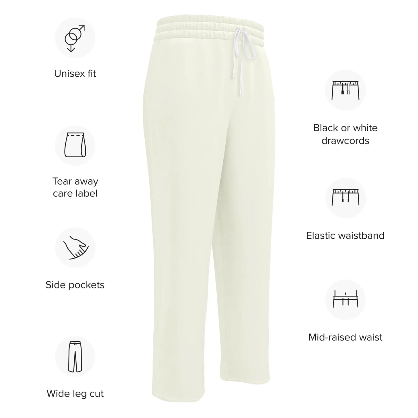 AwRans | Unisex Wide-leg joggers Ivory - AwRans Clothing